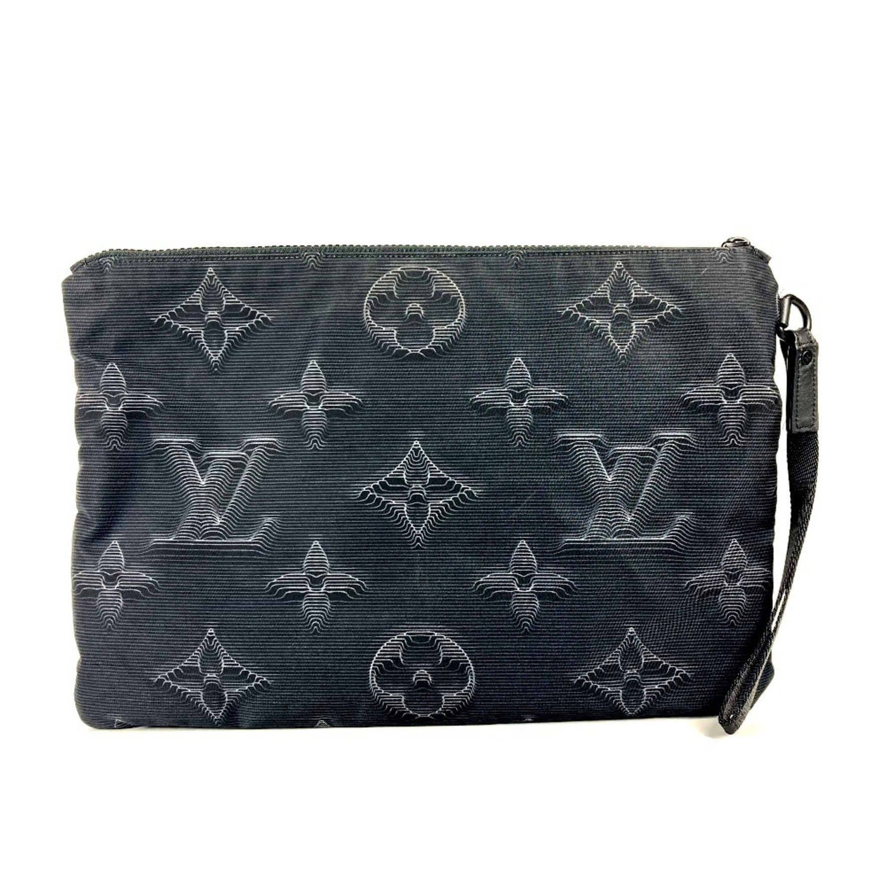 Louis Vuitton Monogram Pochette Reversible Bag Pouch with Strap Clutch Nylon Men's