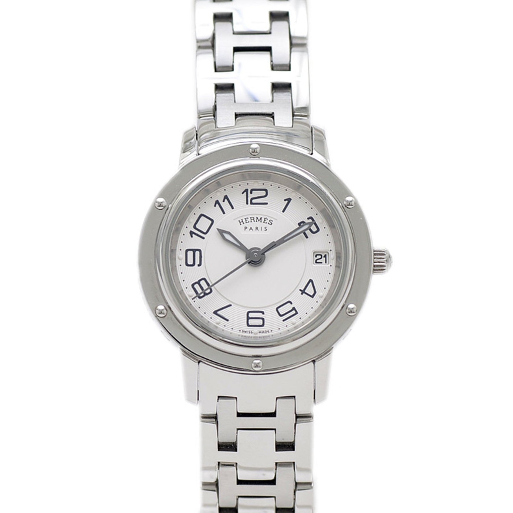 Hermès Clipper White Dial Stainless Steel Quartz Watch