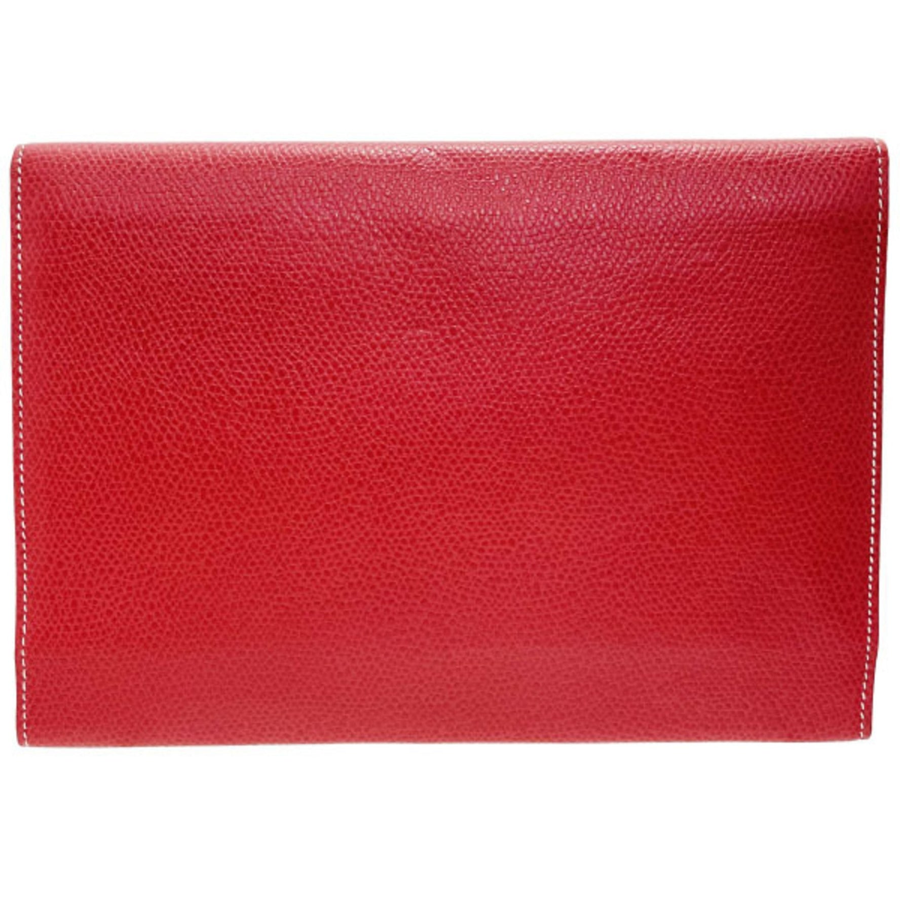 Loewe Anagram Tri-fold Long Wallet in Embossed Leather, Red