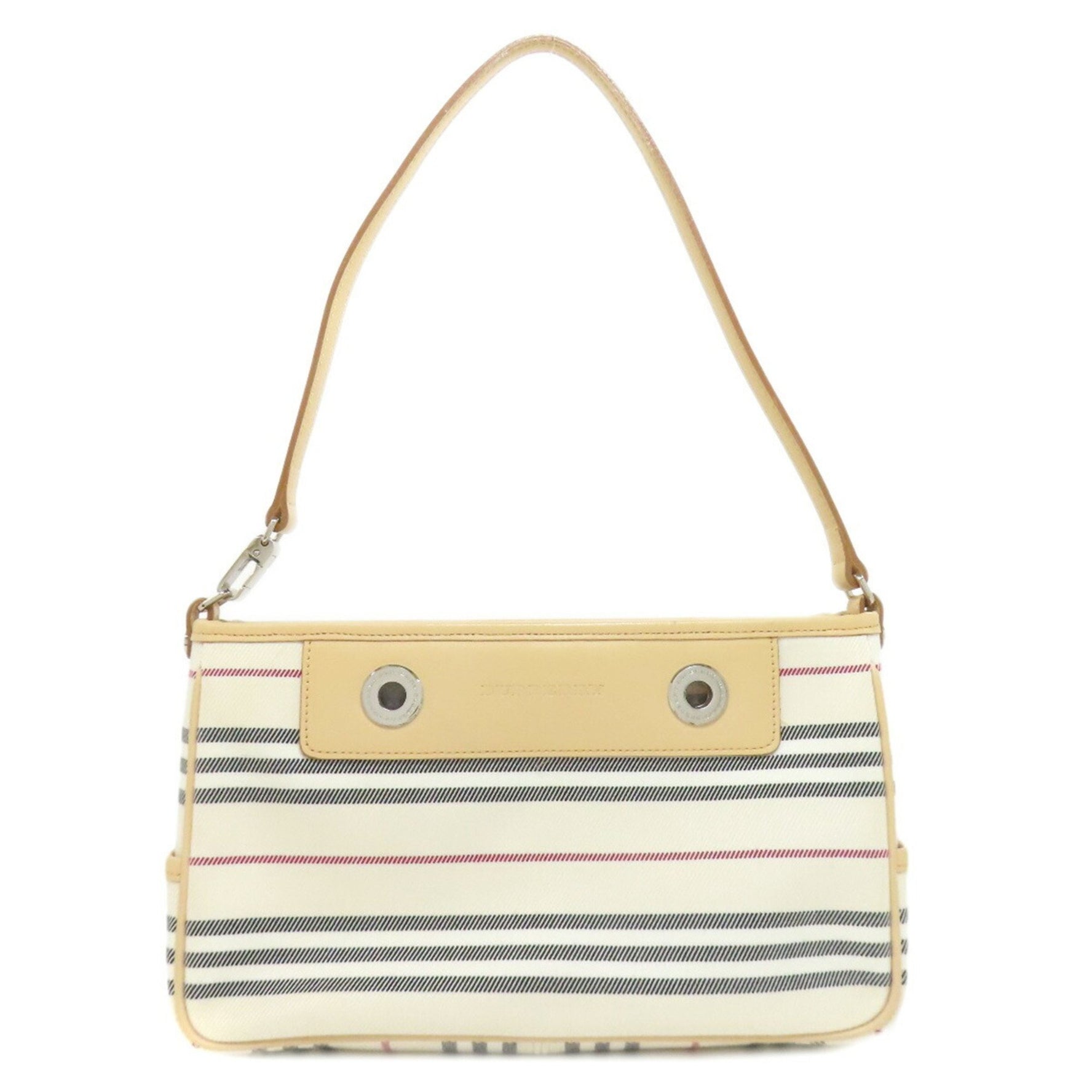Burberry Striped Canvas Handbag