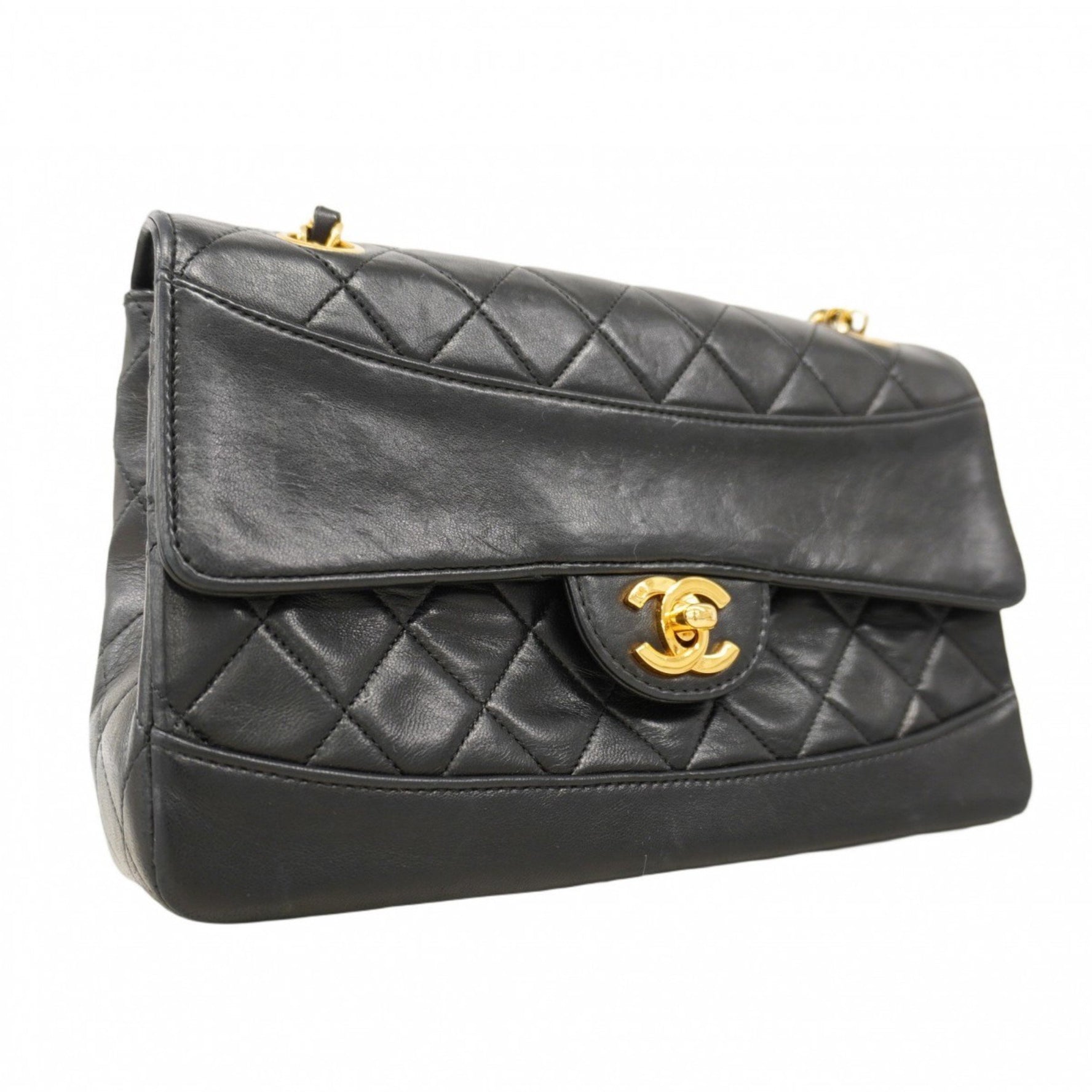 Chanel Shoulder Bag Matelasse W Chain Lambskin