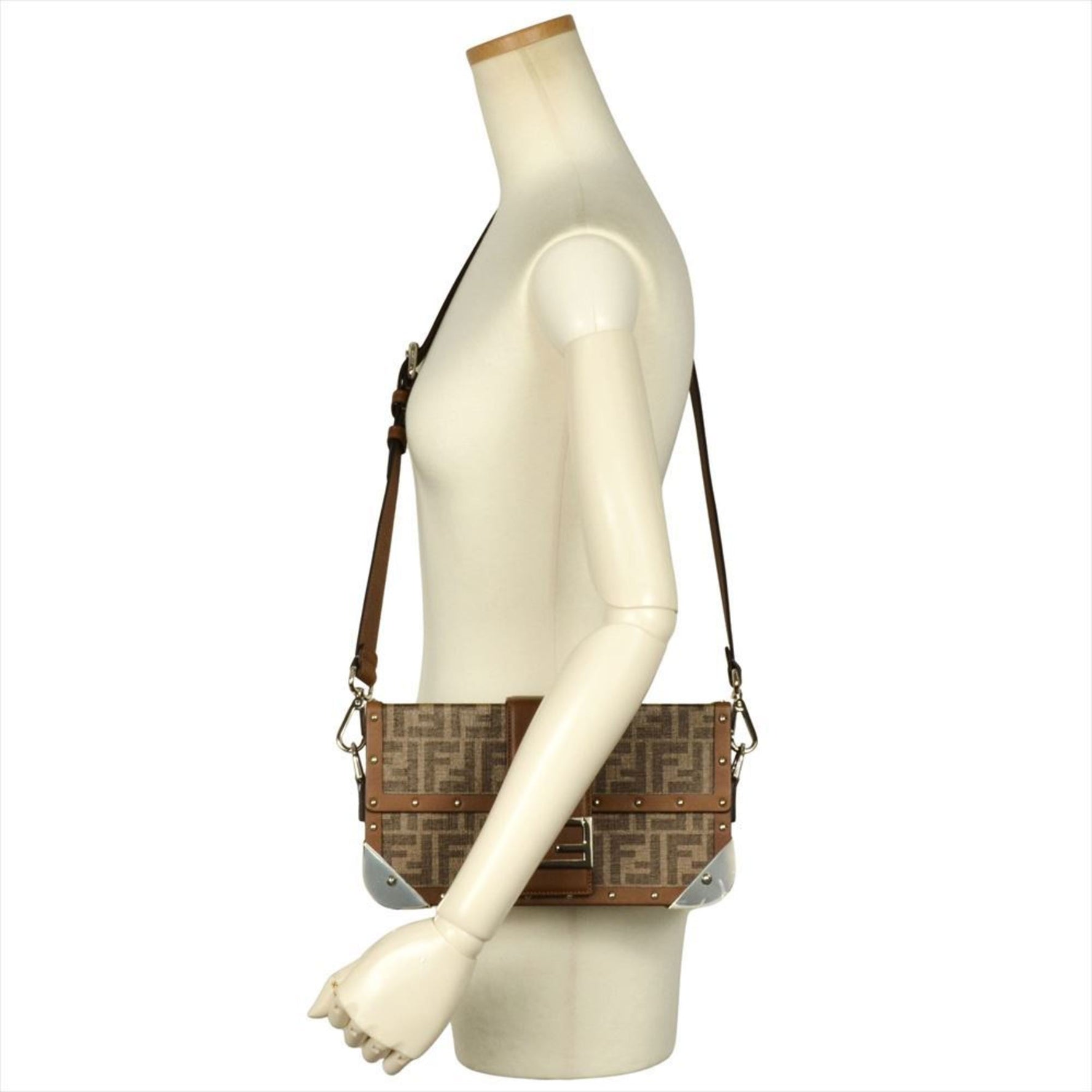 FENDI ZUCCA Trunk Shoulder Bag PVC Leather