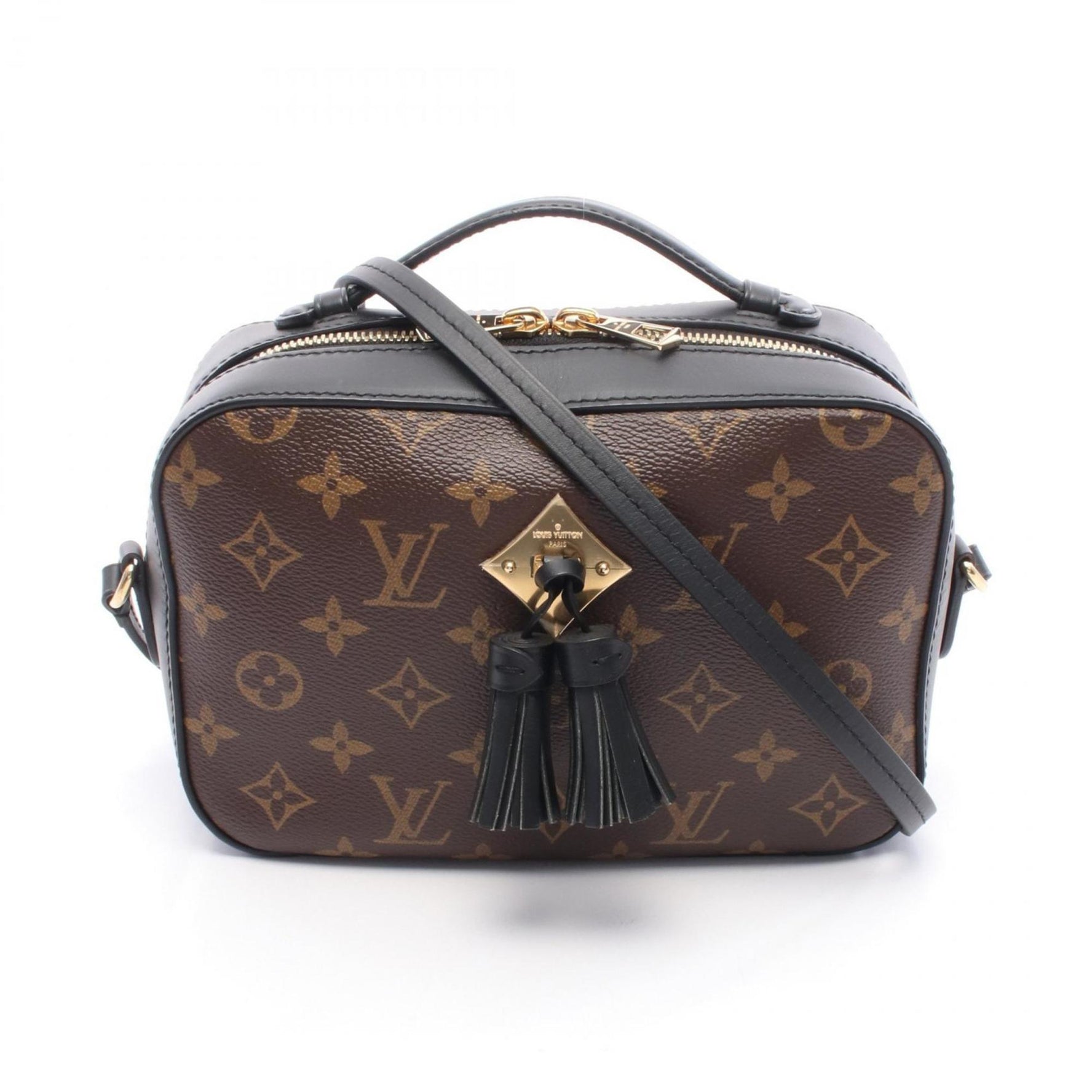 Louis Vuitton Saintonge Shoulder Bag, Coated Canvas and Leather, Monogram, Brown Black