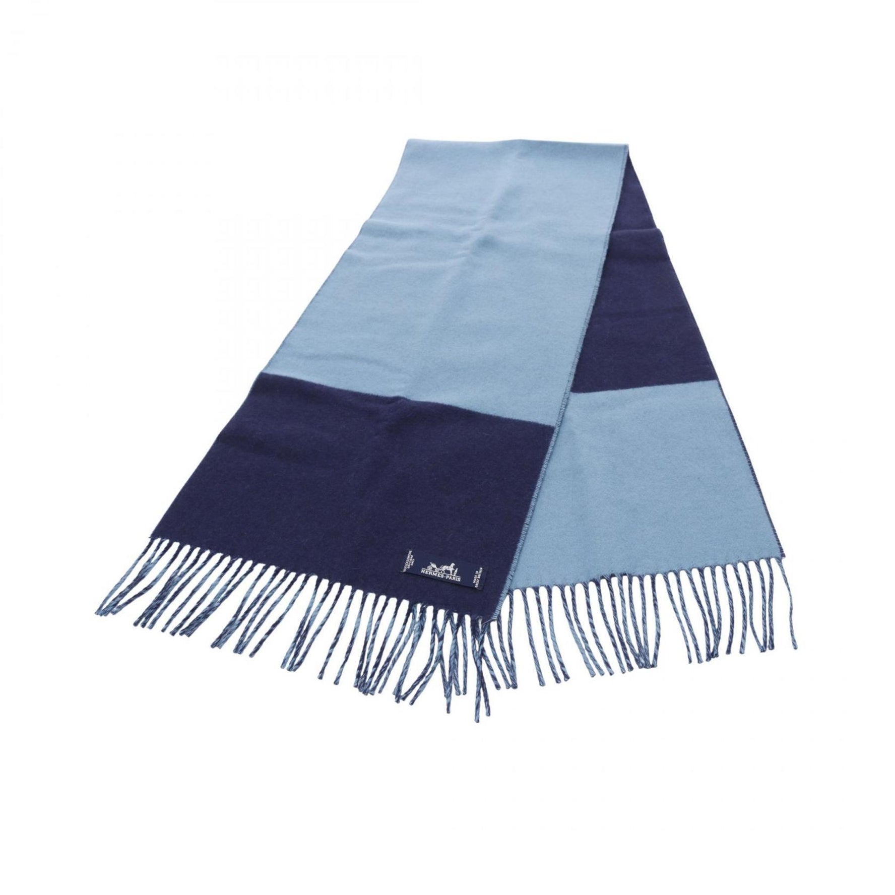 Hermes Kazak scarf clothing cashmere blue navy