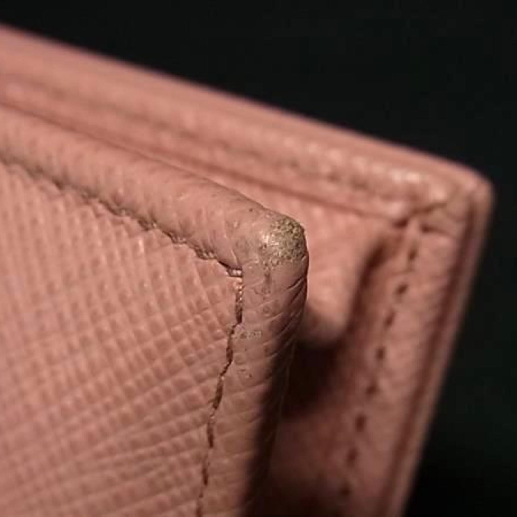 PRADA Business Card Holder/Card Case PETALO Saffiano Leather with Ribbon