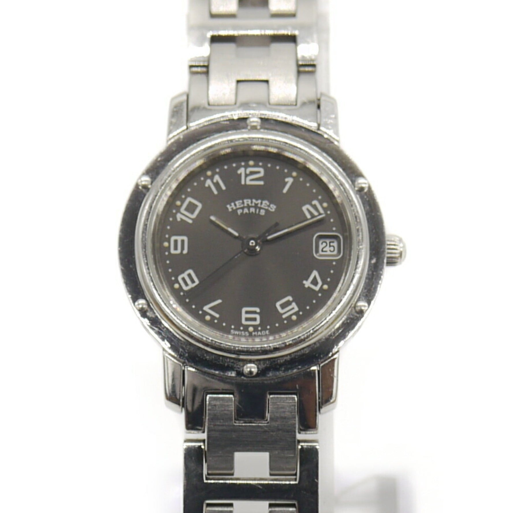 HERMES Clipper Watch CL4.210 Quartz Gray Dial Women's