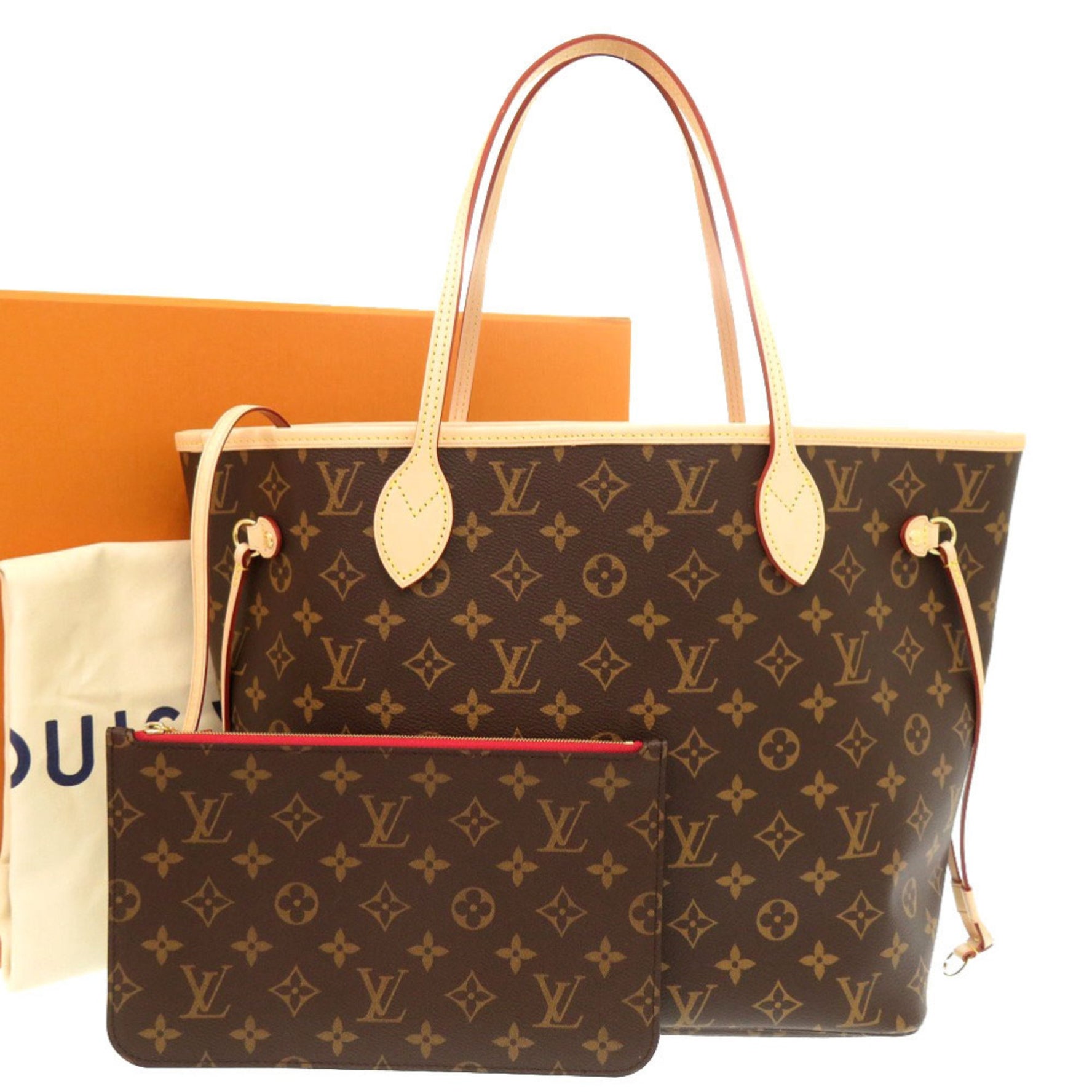 Unused Louis Vuitton Neverfull MM Monogram Cerise Tote Bag (LV 0494)