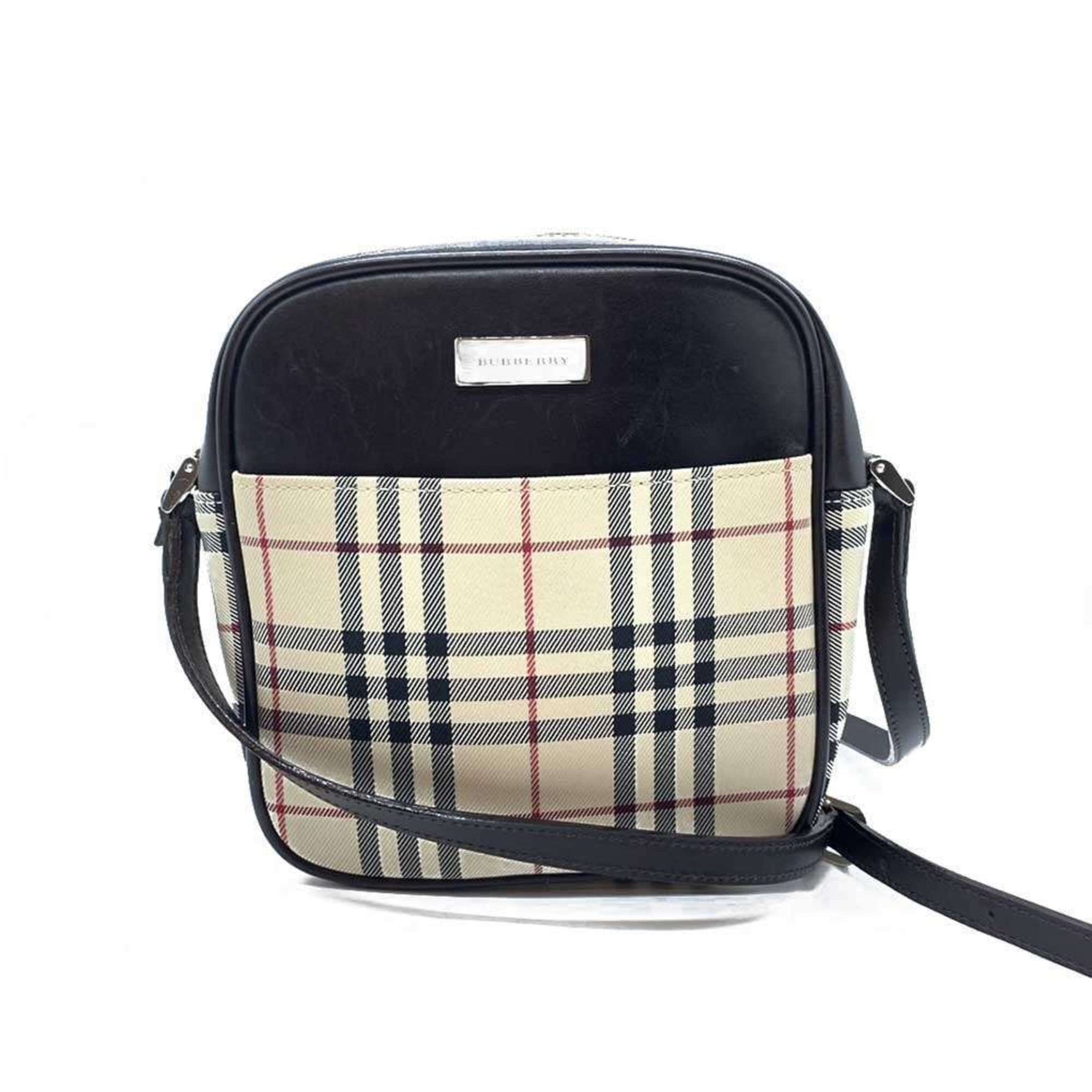 Burberry Nova Check Shoulder Bag Brown Pochette Crossbody Women's Canvas x Leather BURBERRY