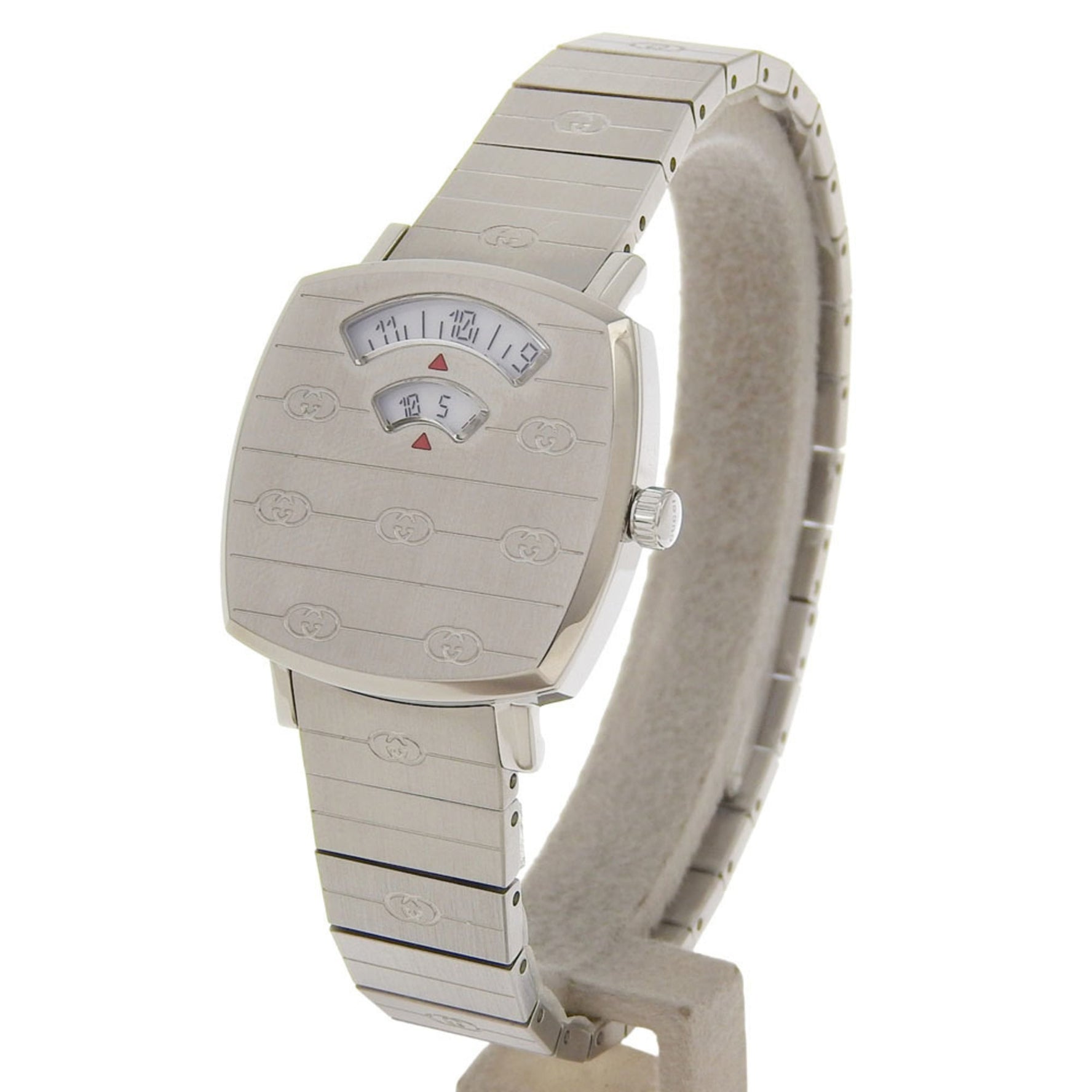 Gucci Grip Watch Stainless Steel Quartz Analog Display White Dial