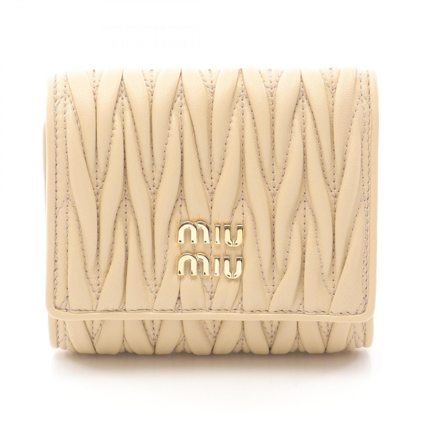 Miu Miu Miu MATELASSE'MIU Matelasse Tri-fold Wallet, Leather