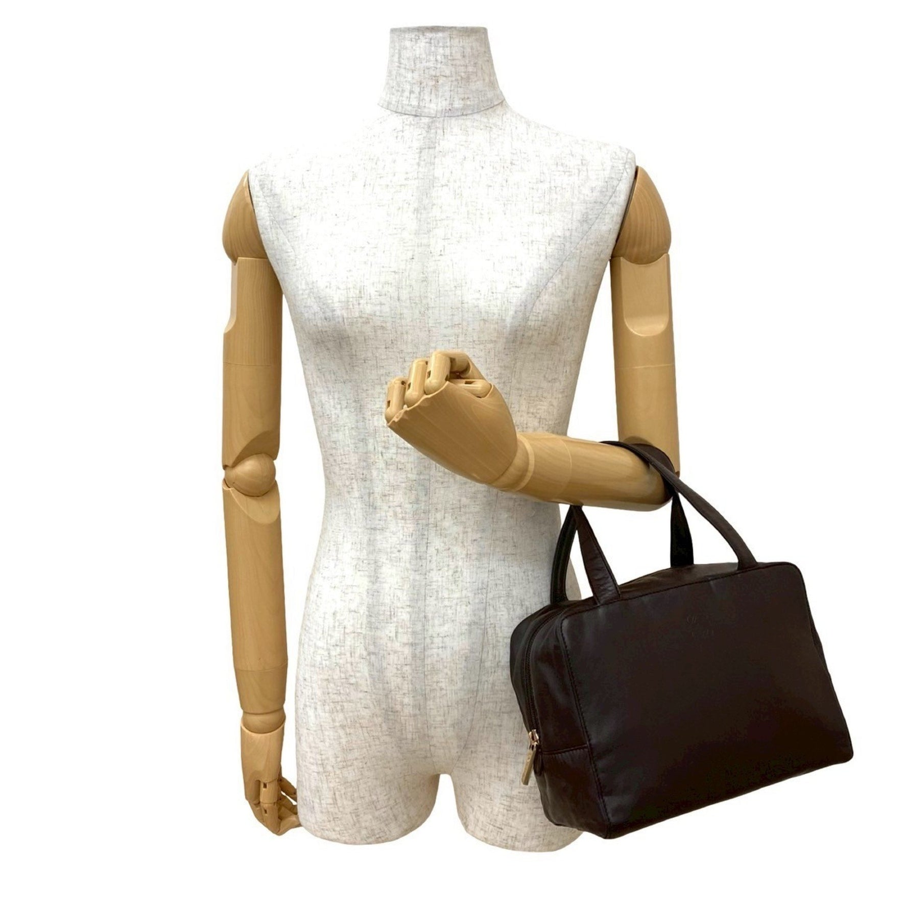 LOEWE Anagram Logo Nappa Leather Handbag, Mini Boston Bag, Tote