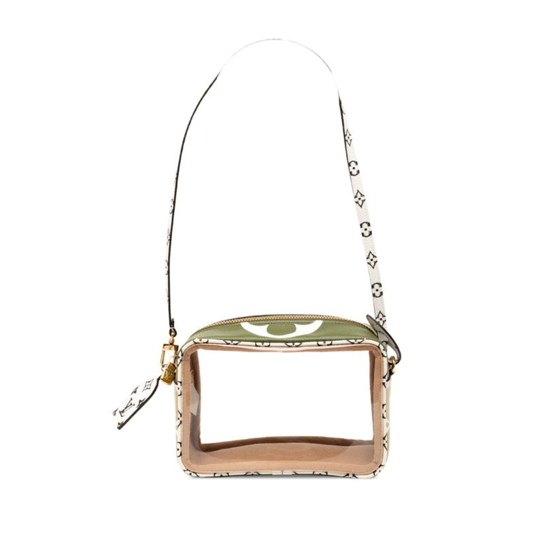 Louis Vuitton Monogram Giant Beach Pouch One-Shoulder Bag Khaki White Beige Vinyl LOUIS VUITTON