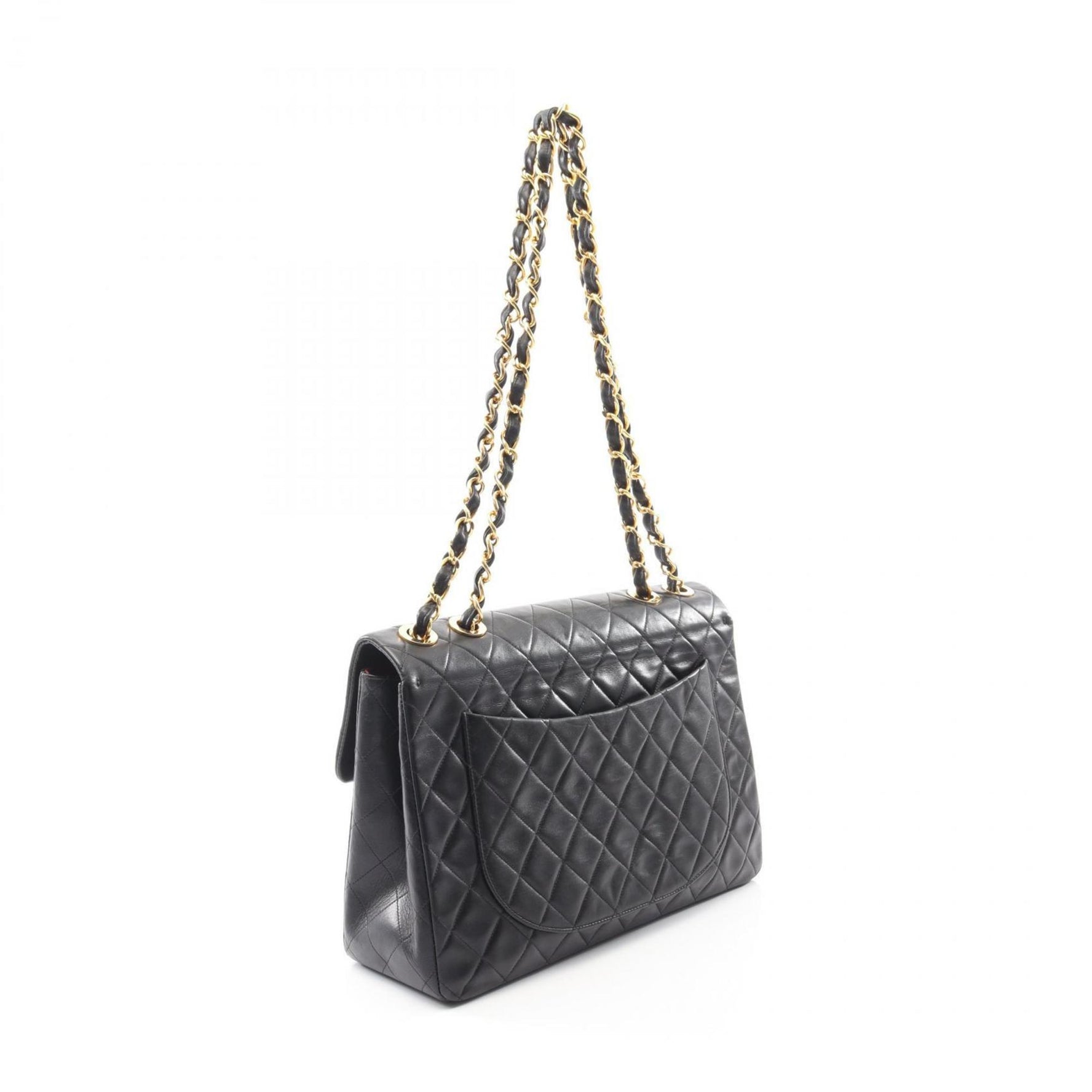 CHANEL Deca Matelasse 34 Single Flap Shoulder Bag in Lambskin Leather