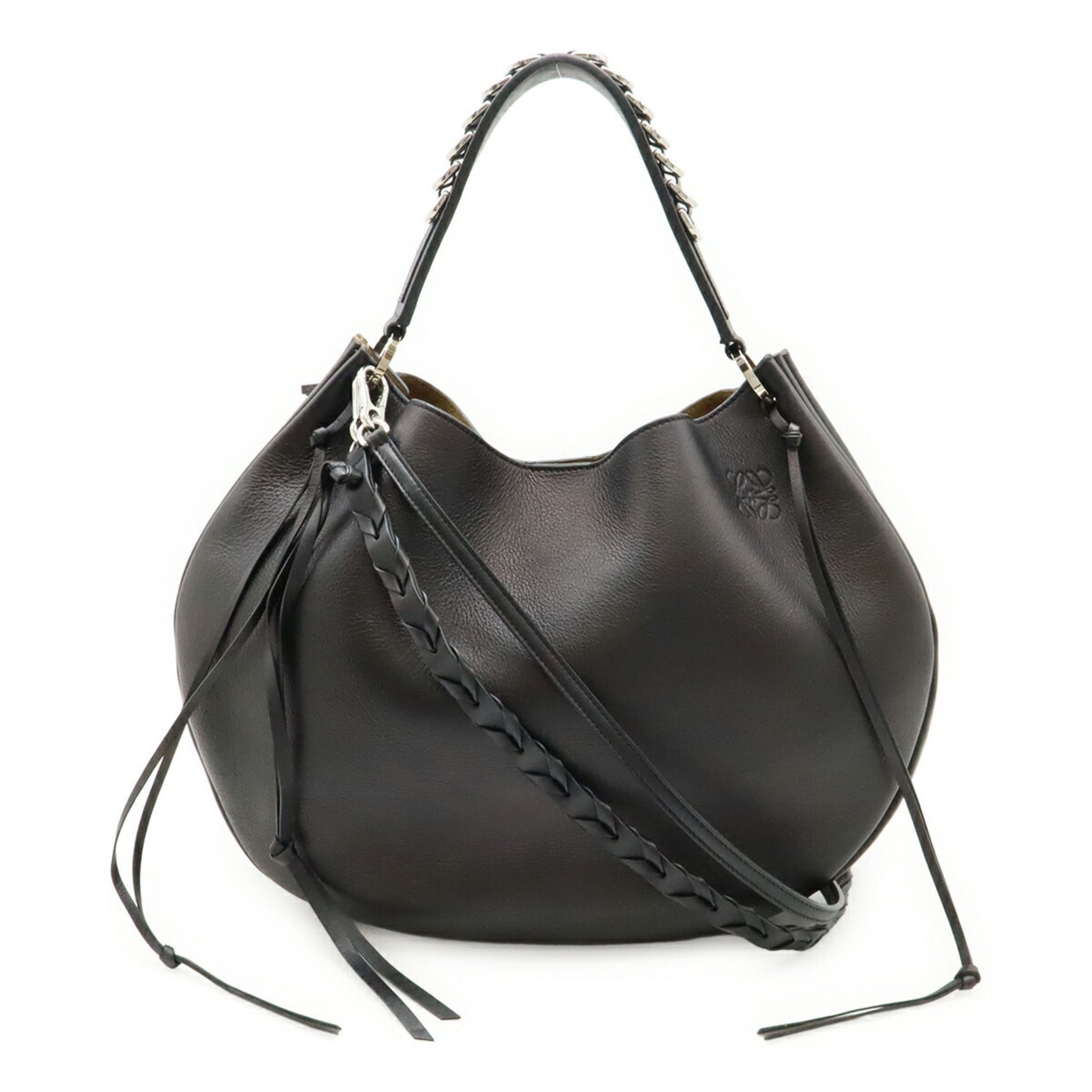 LOEWE Fortune Hobo Leather Shoulder Bag in