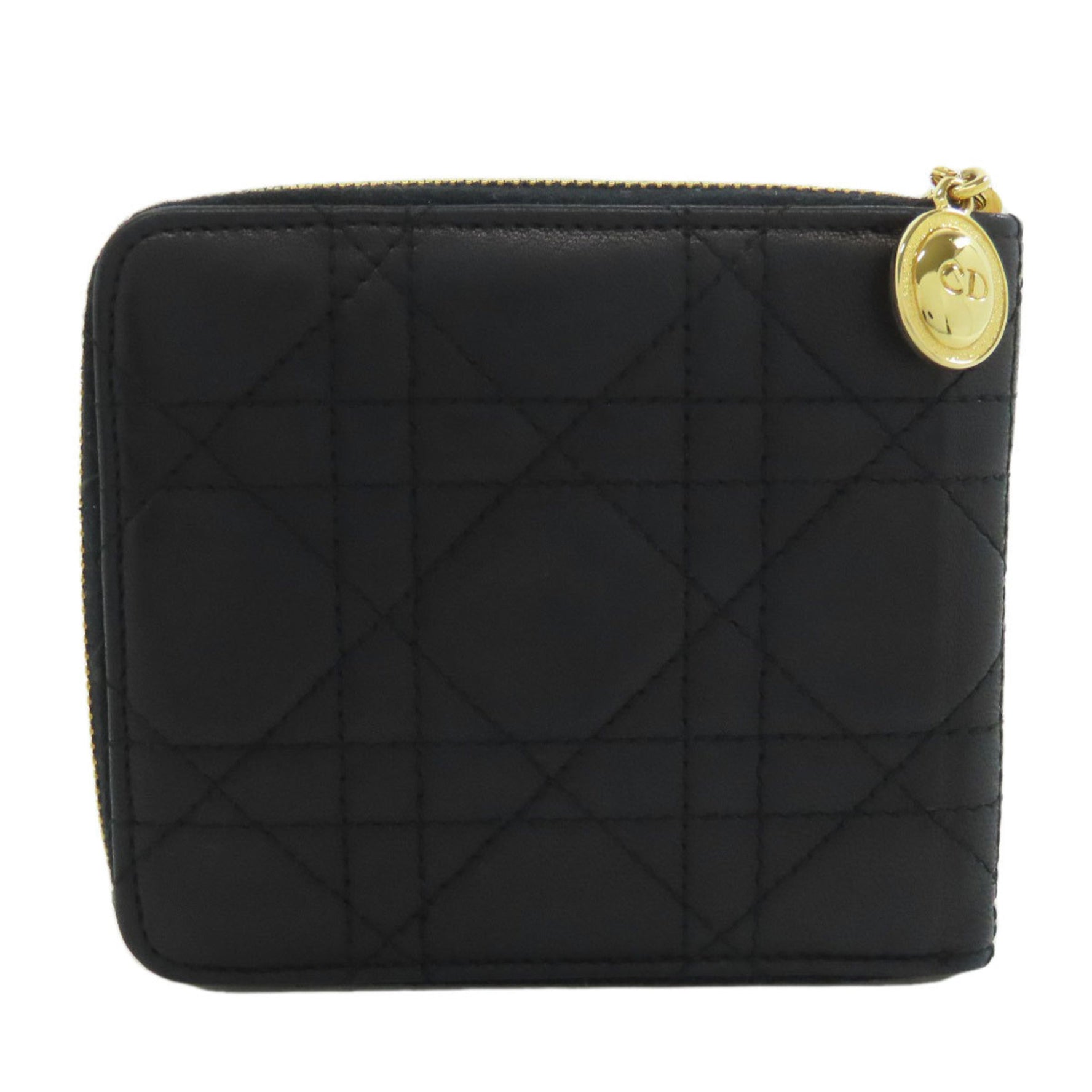 Christian Dior Cannage Bi-fold Wallet Lambskin CHRISTIAN DIOR