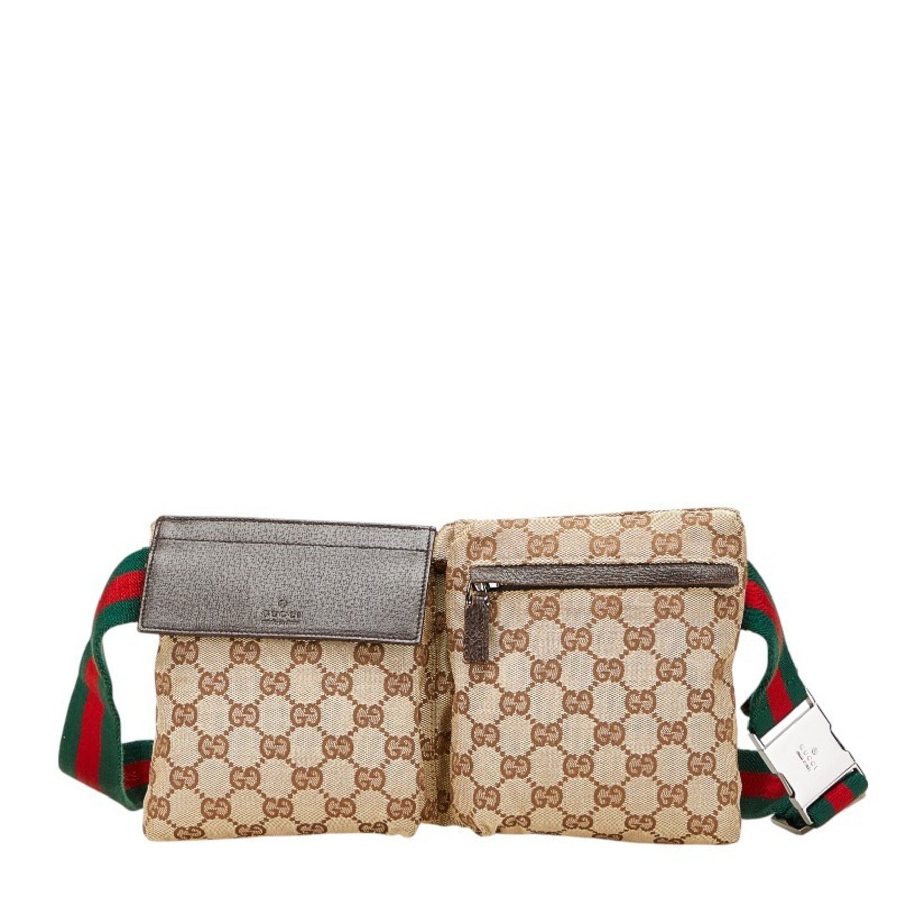 Gucci GG Canvas Body Bag/Waist Bag Beige/Brown Canvas/Leather