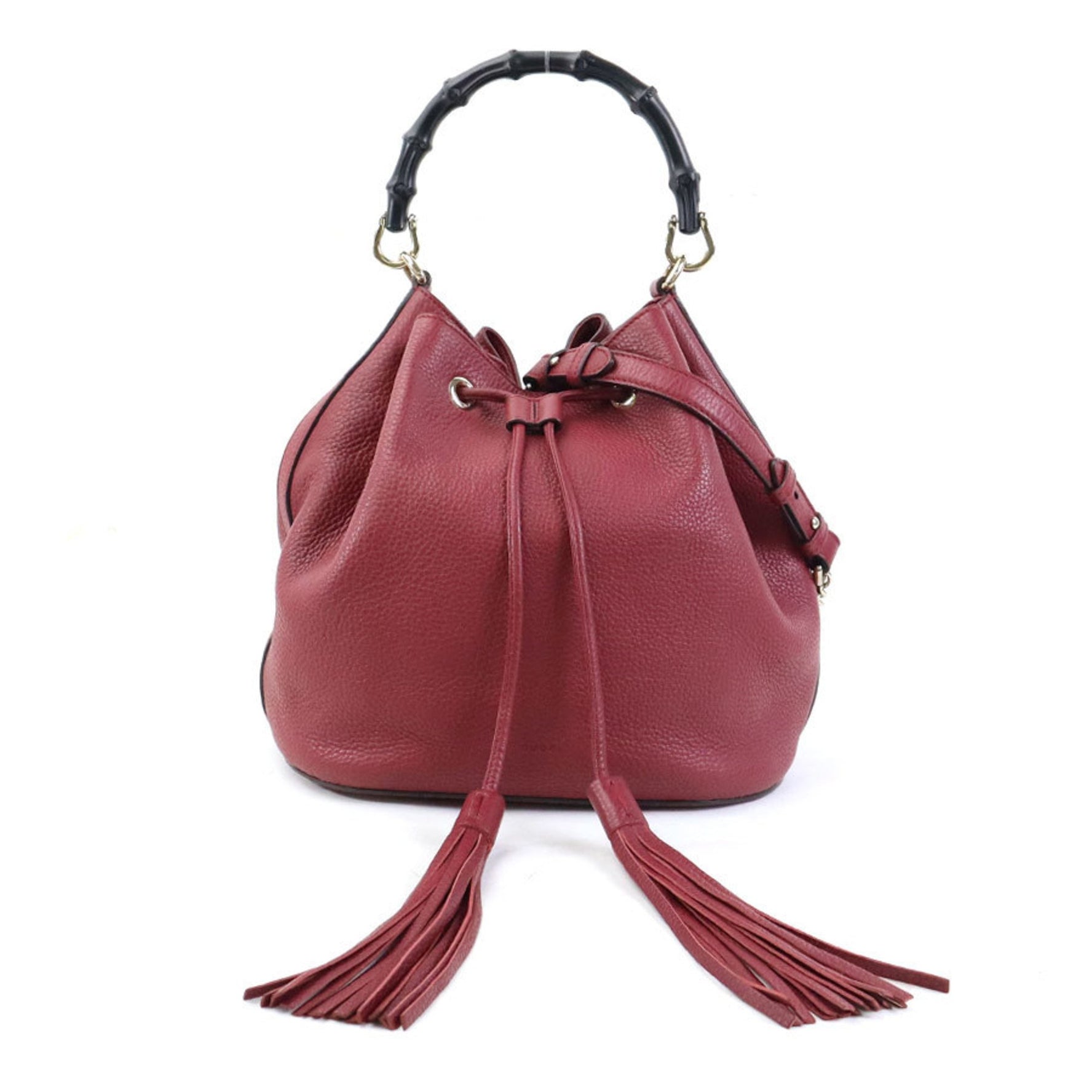 GUCCI Handbag Shoulder Bag Bamboo Leather Gold