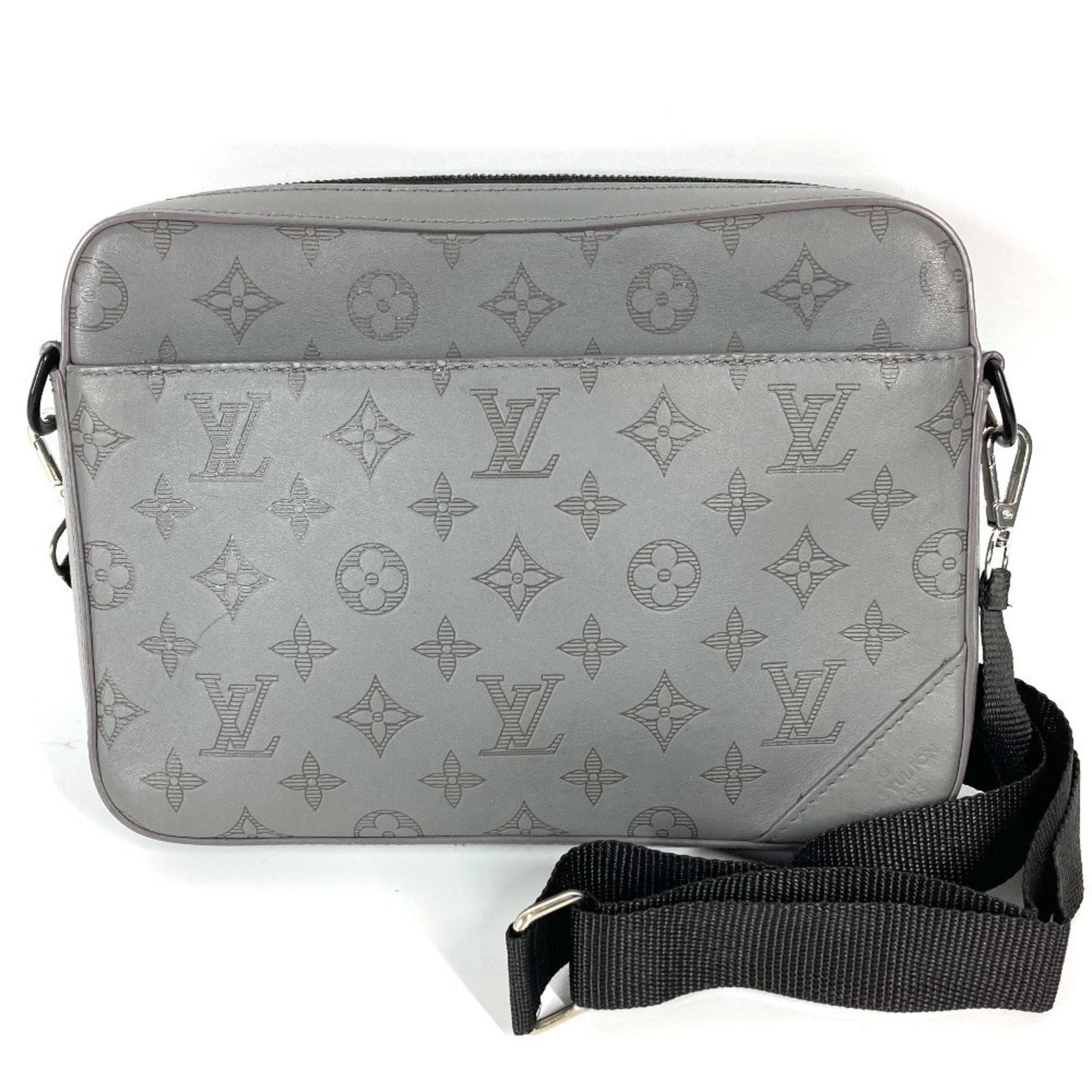 Louis Vuitton Monogram Shadow Duo Messenger Bag Crossbody Clutch Shoulder Leather Men's