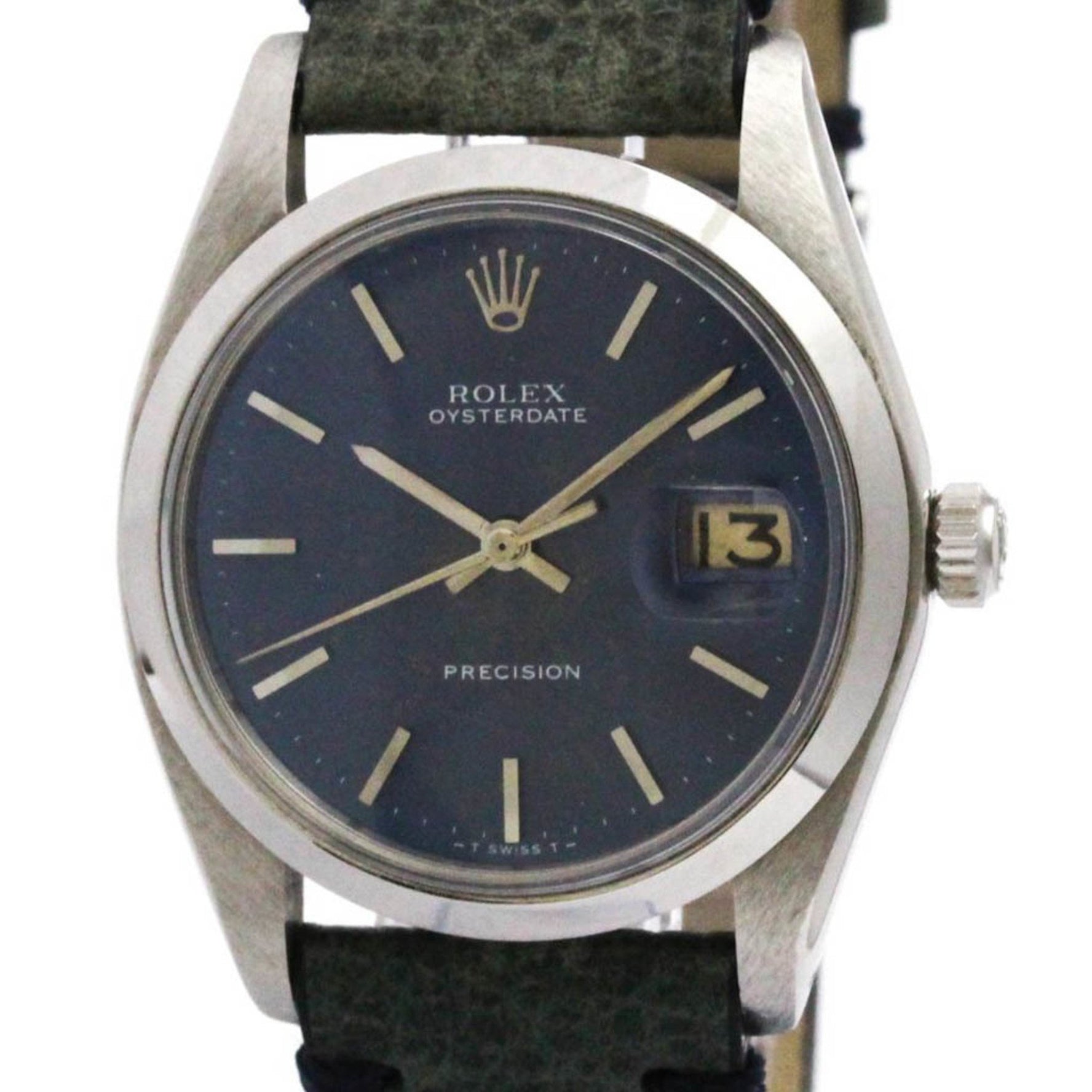 ROLEX Oyster Date Precision 6694 Steel Hand Winding Mens Watch Vintage