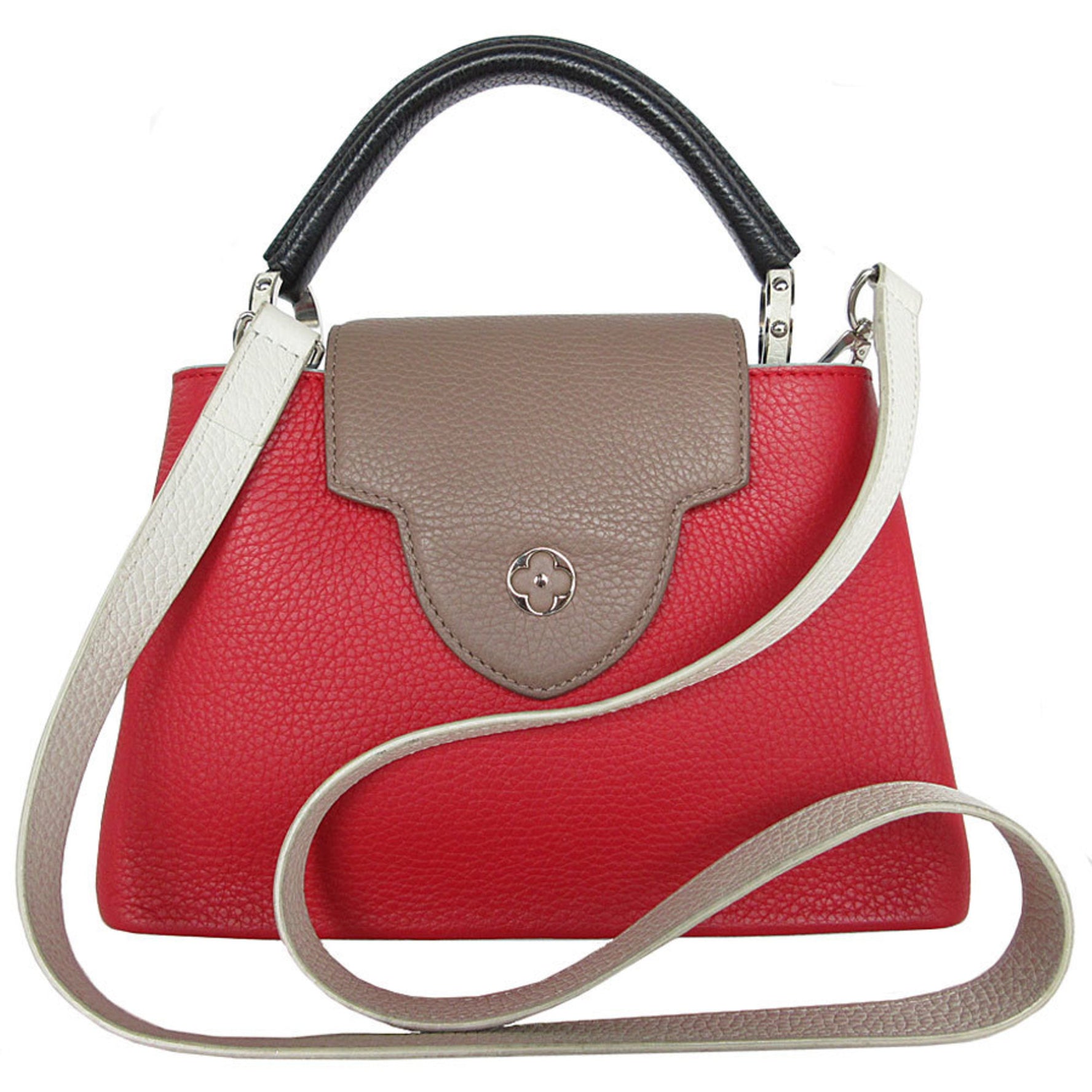 Louis Vuitton Handbag Shoulder Bag Capucines BB Leather Red Multicolor Silver