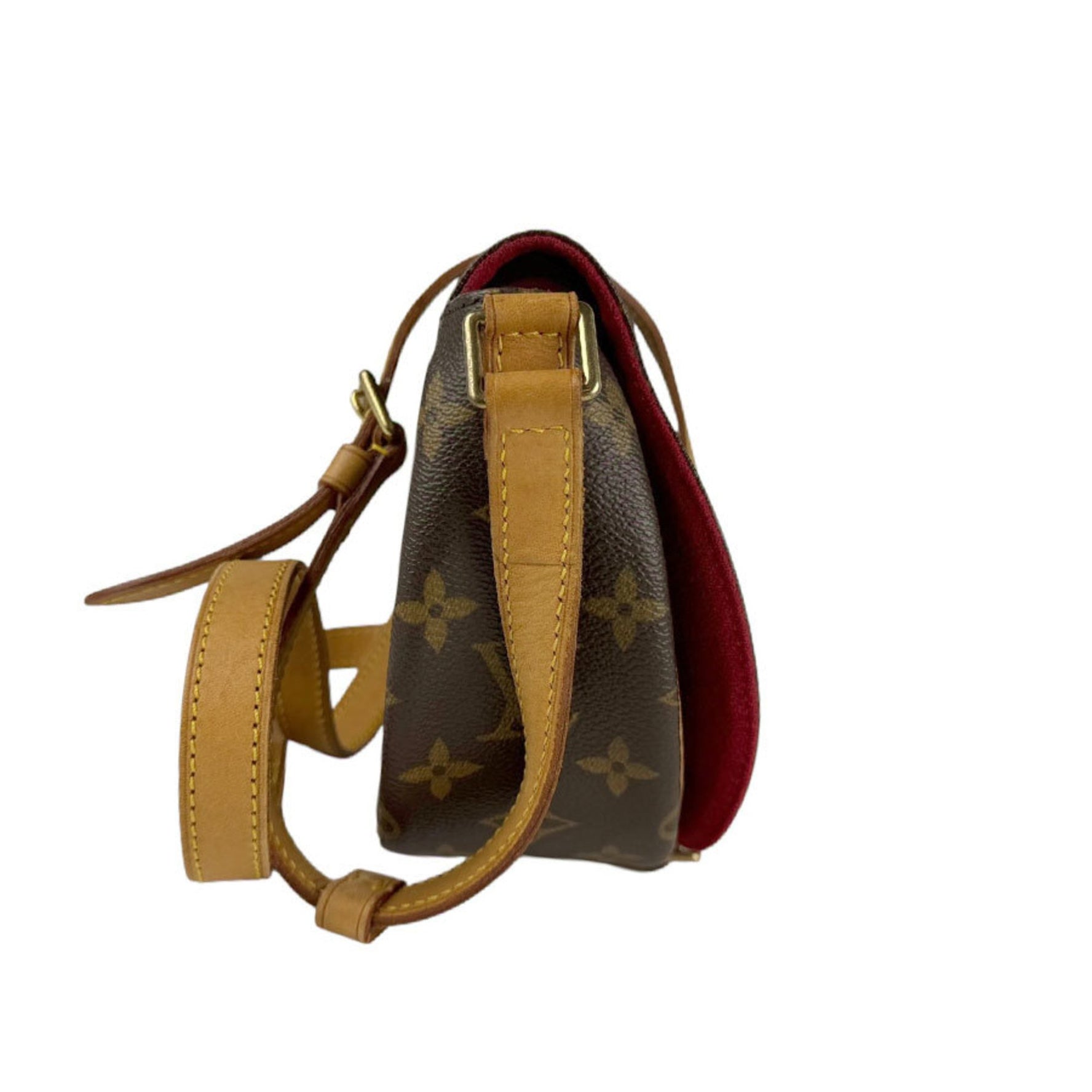 Louis Vuitton Monogram Tan Blanc Shoulder Bag in Brown and Gold, Women's, M51179 z6629