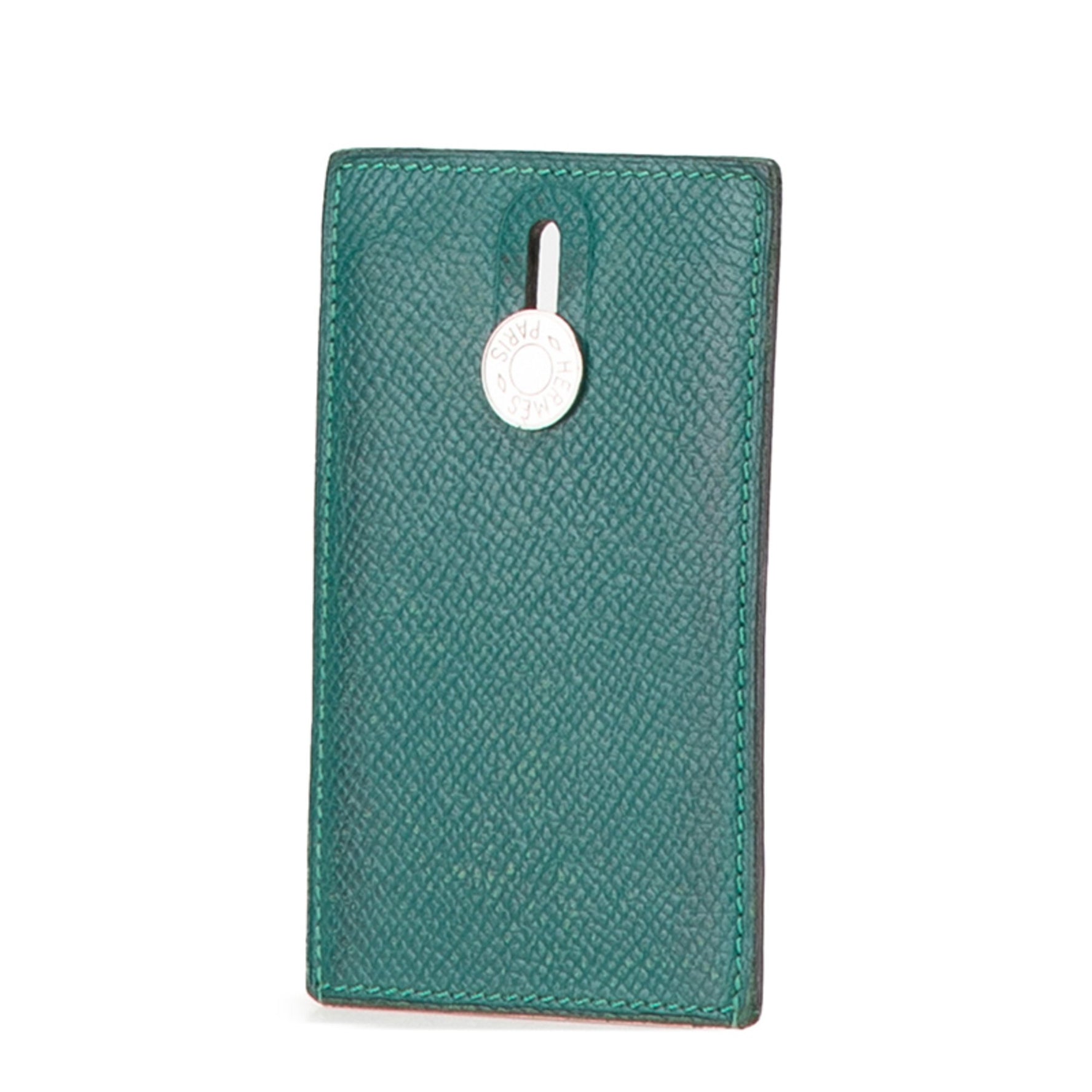 Hermes Hermès Diabolo Business Card Case in Grisly Evercalf Leather