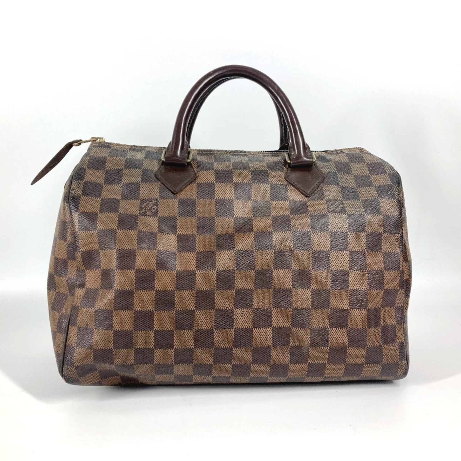LOUIS VUITTON Damier Speedy 30 Bag Mini Boston Handbag Canvas Women's Ebene Brown