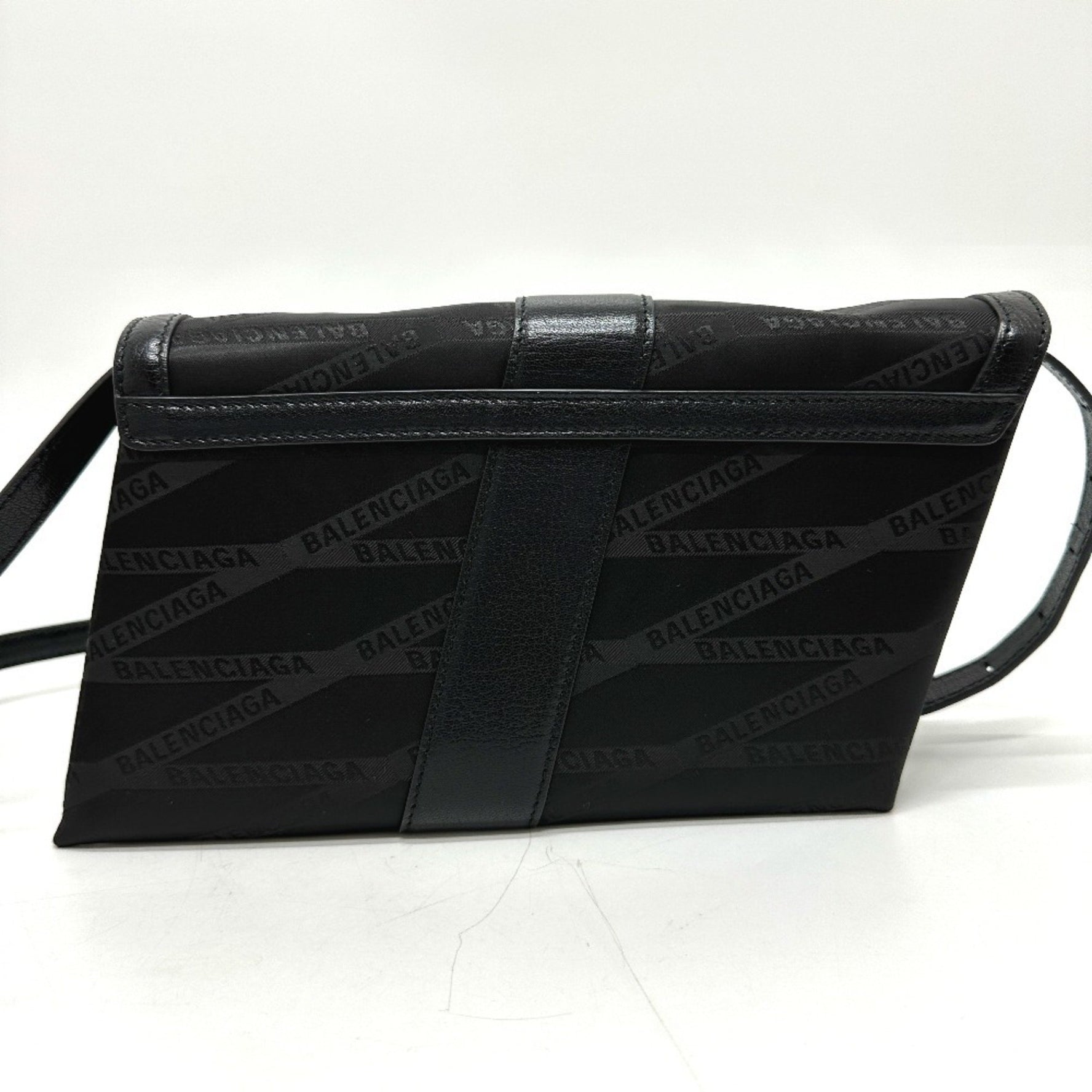 BALENCIAGA Logo SHIFT BAG M Shoulder Bag in Nylon/Leather
