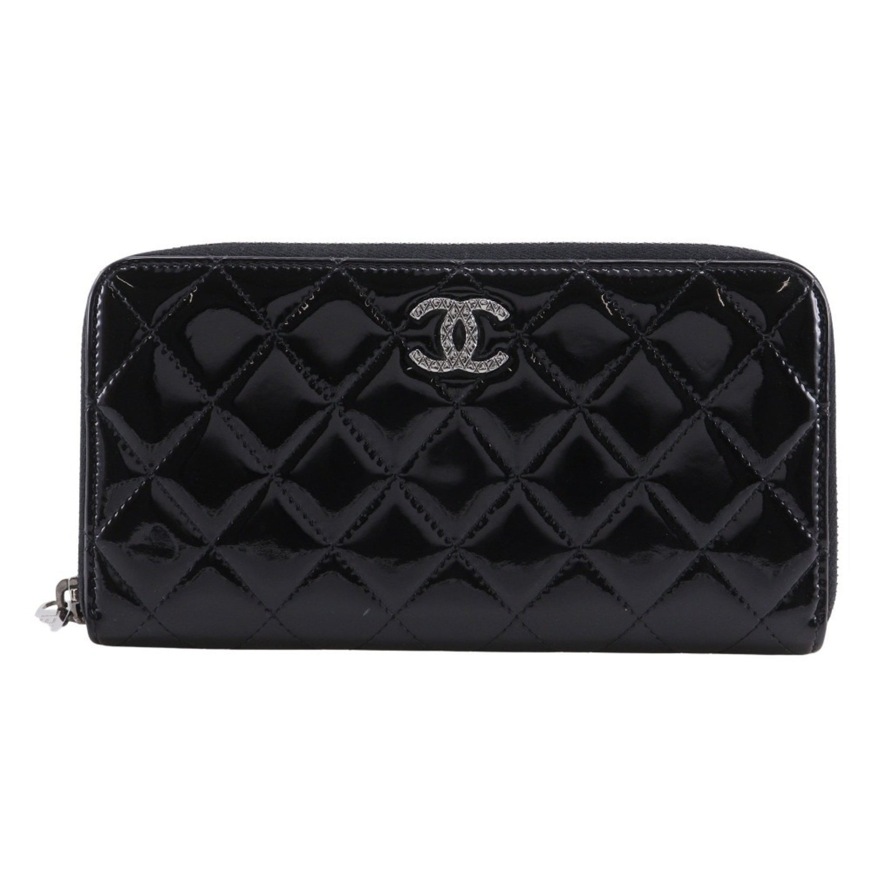 Chanel Brilliant Long Wallet with Round Zipper, Enamel, Brilliant