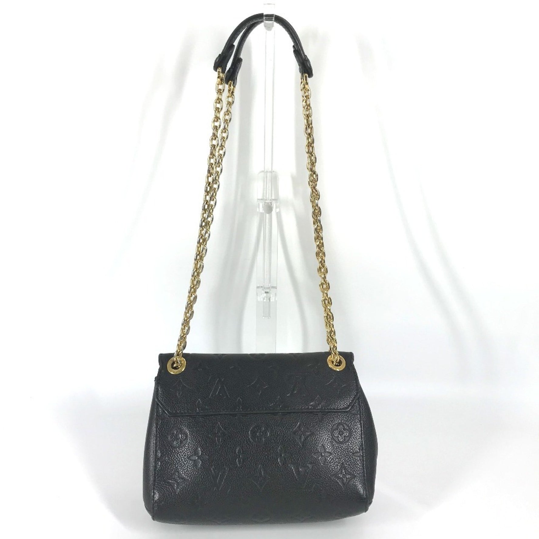 Louis Vuitton Monogram Empreinte Vavin BB Bag Crossbody W-Chain Pochette Flap Shoulder Leather Noir Black