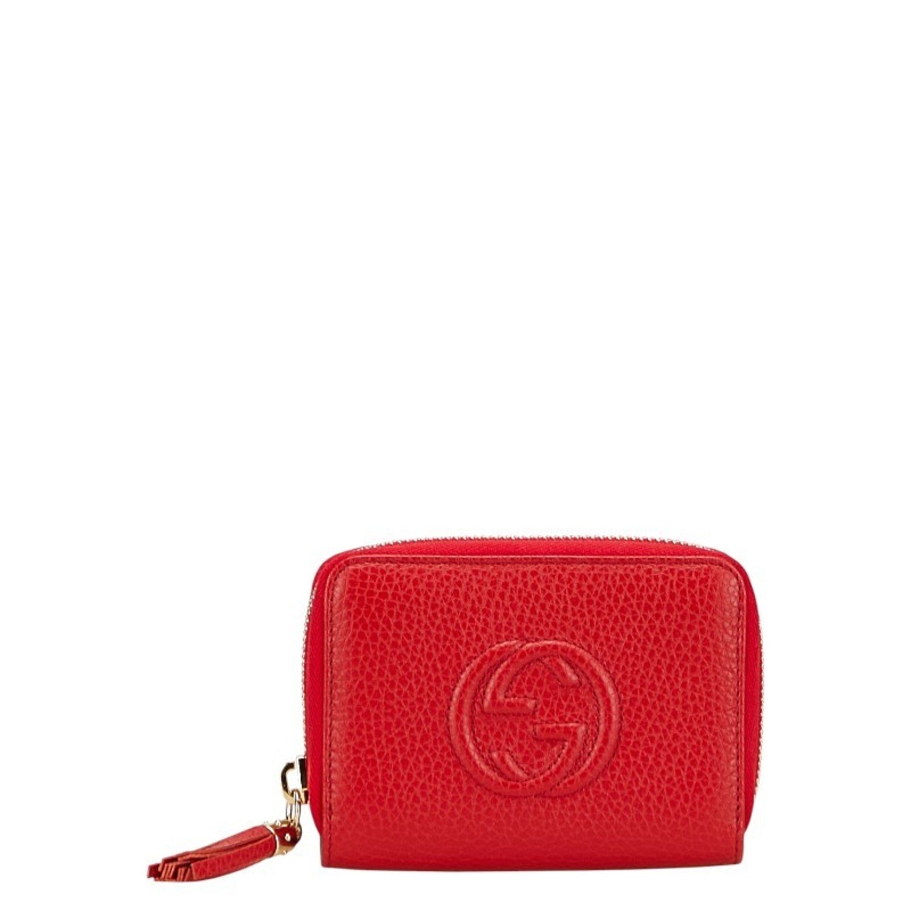 Gucci Soho Interlocking G Bifold Wallet with Coin Purse Red Leather