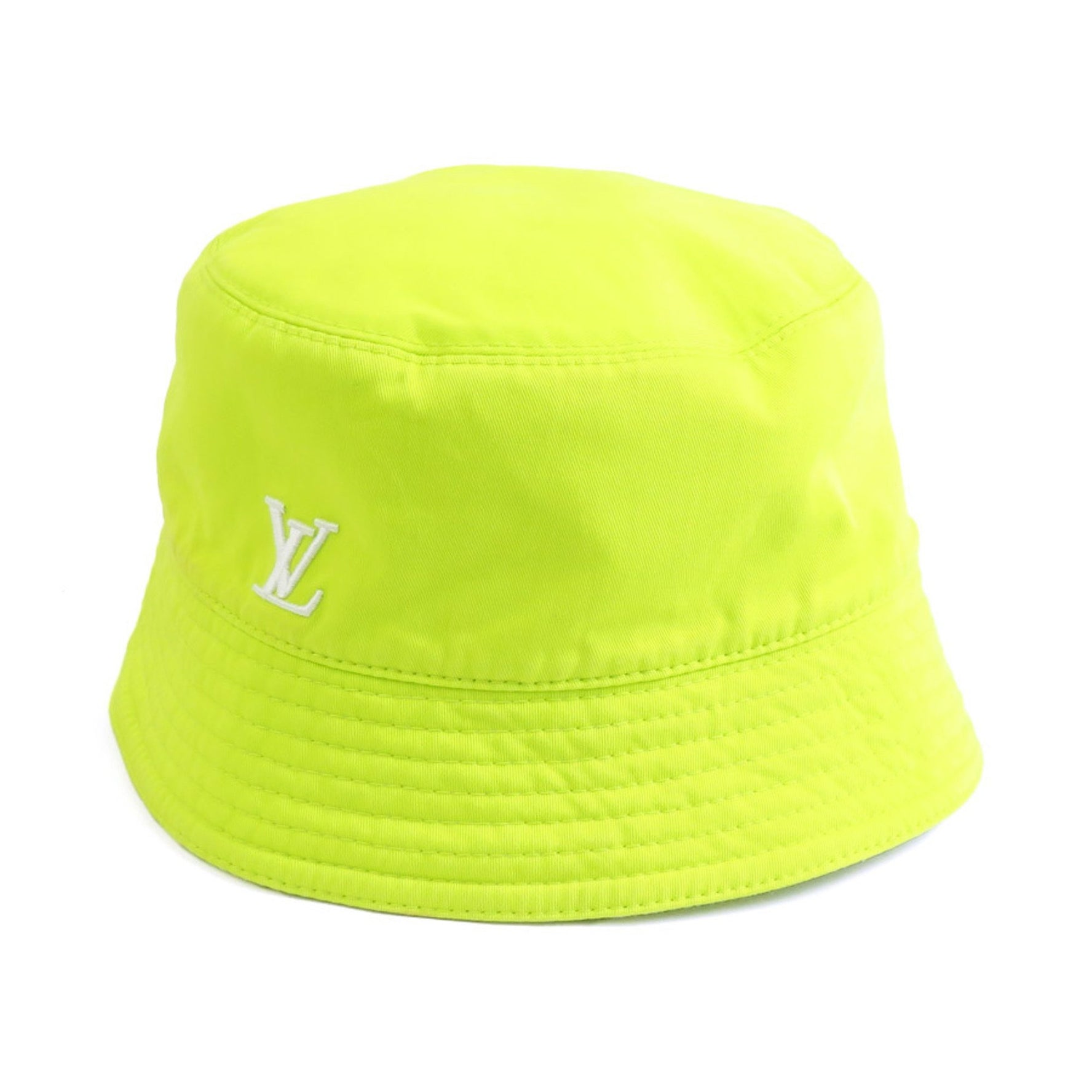 Louis Vuitton Hat Bucket Reversible Cotton Polyester Yellow White