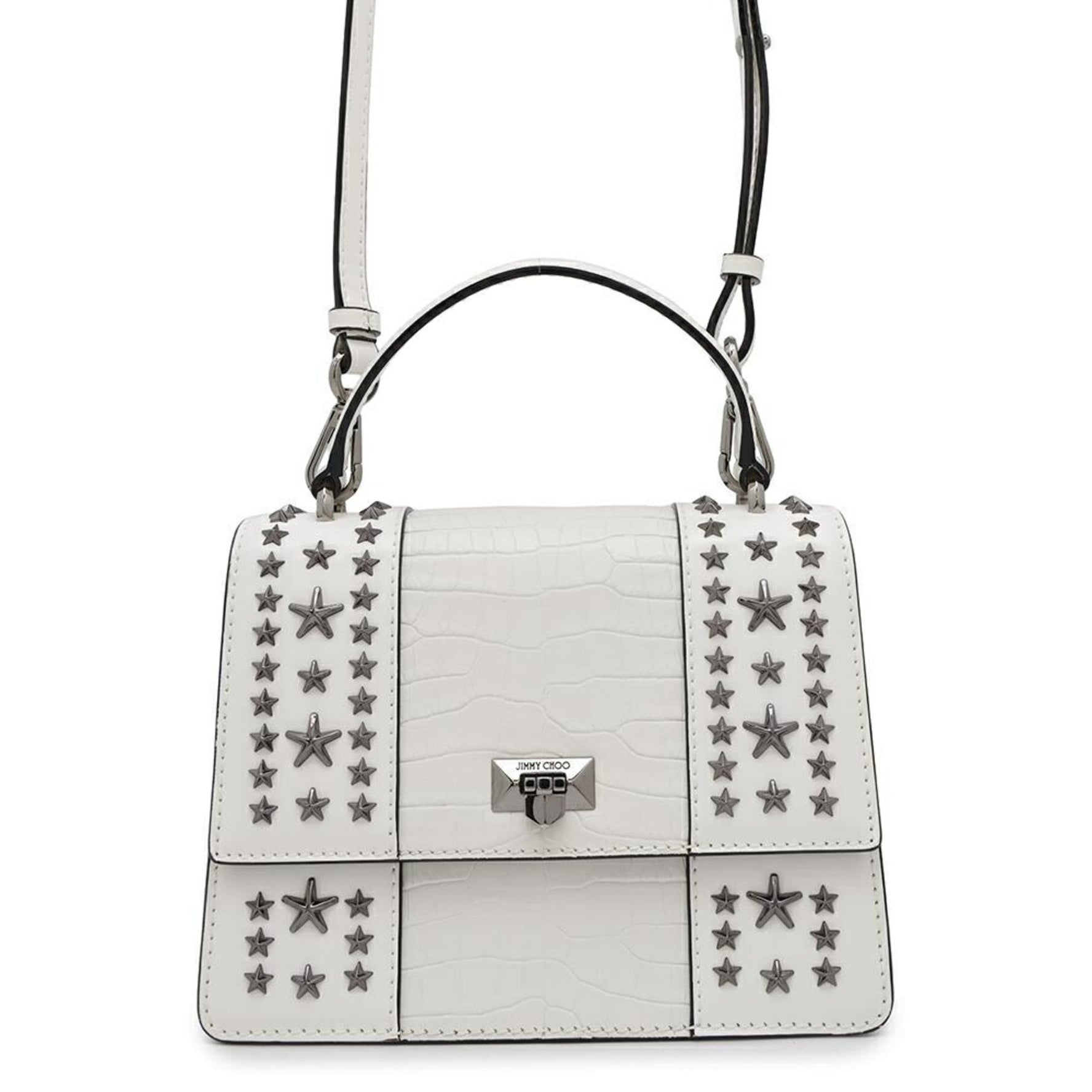 Jimmy Choo Handbag Pixis Embossed Leather JIMMY CHOO 2way Shoulder Bag White