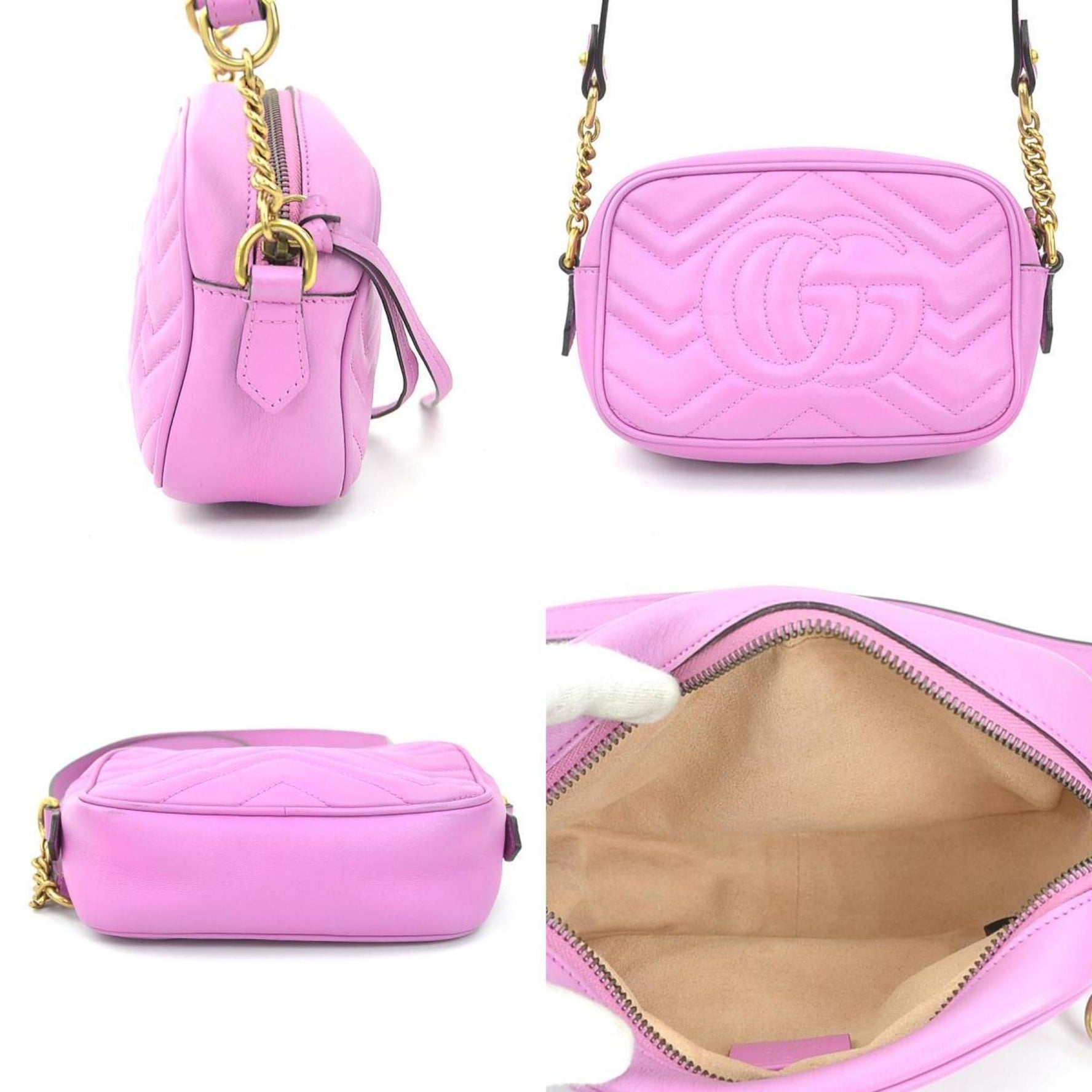 Gucci GG Marmont Leather Grape Shoulder Bag