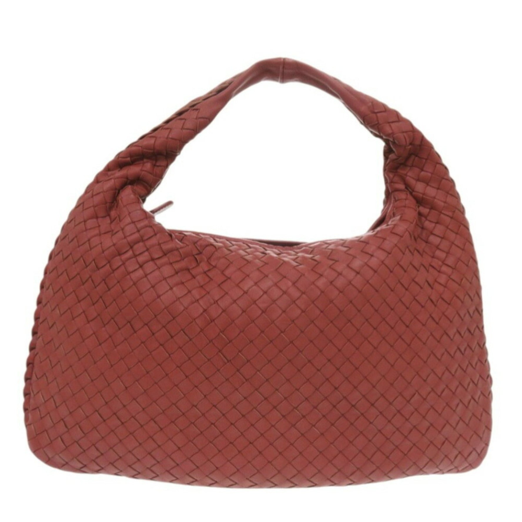 Bottega Veneta Intrecciato Hobo Leather Red Handbag