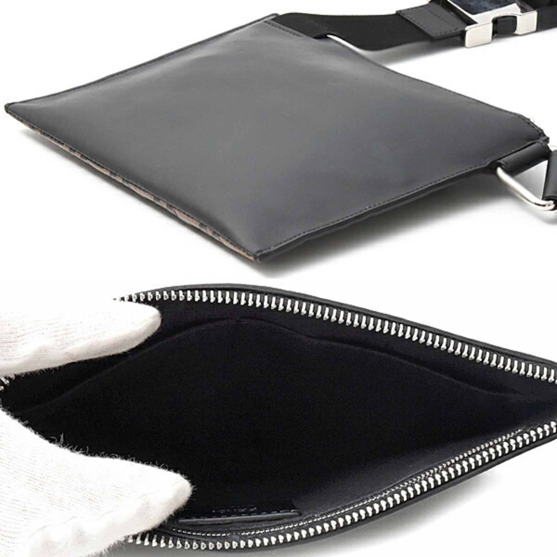 Fendi Men's and Zucca FF Shoulder Bag Calf