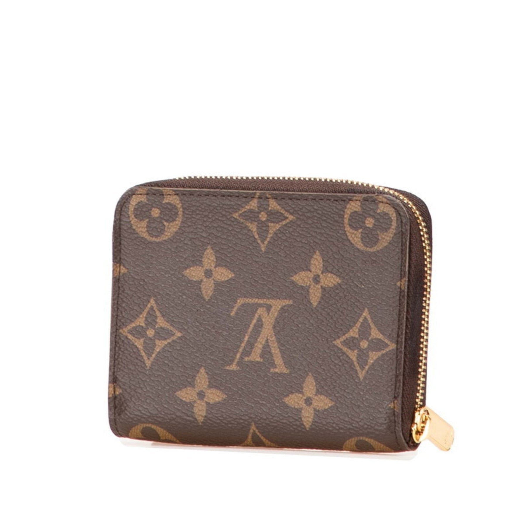 Louis Vuitton Monogram Zippy Coin Purse, Wallet/Coin Case/Business Card Case/Card Case Brown Leather, LOUIS VUITTON