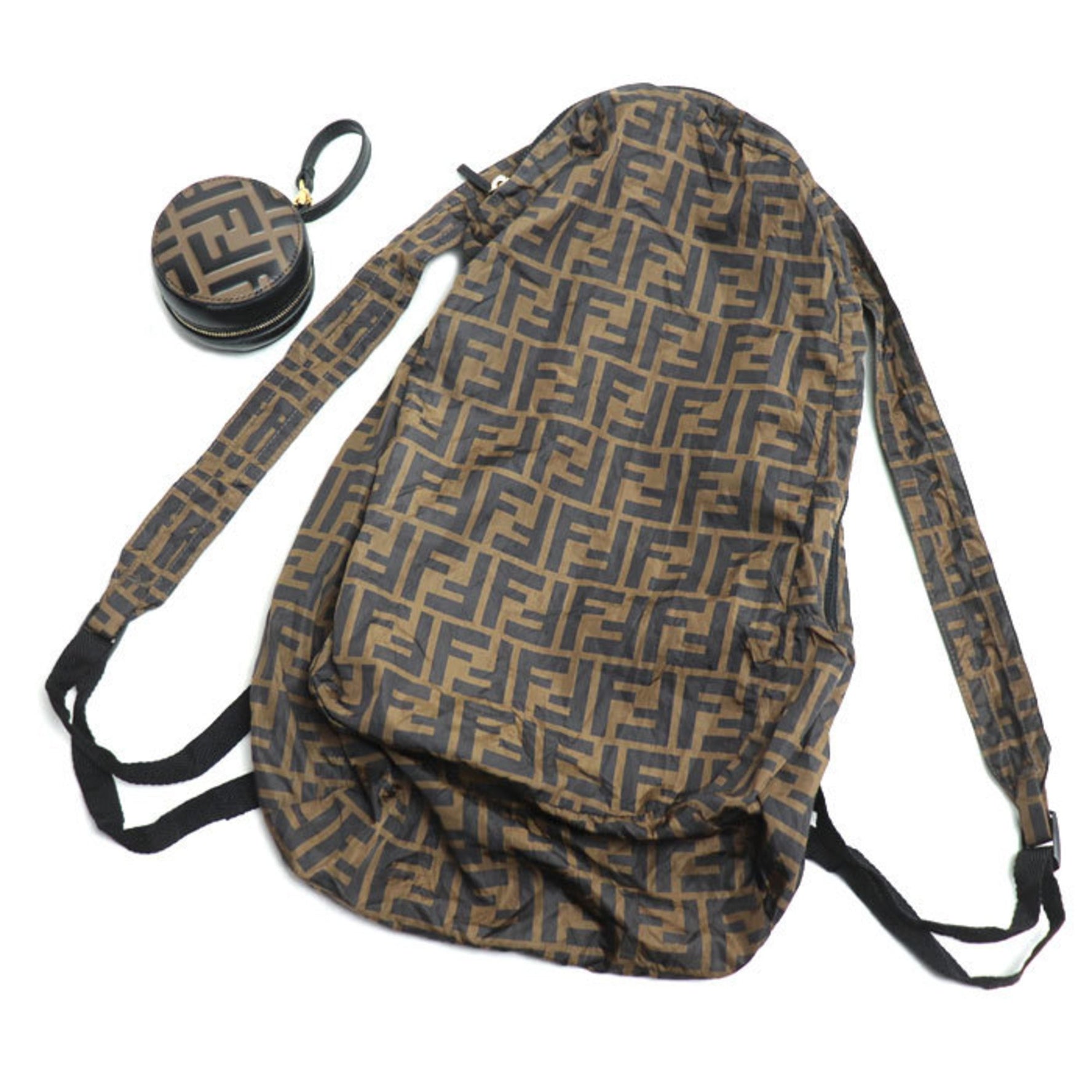 FENDI Zucca Packable Eco Bag Pouch Brown Black