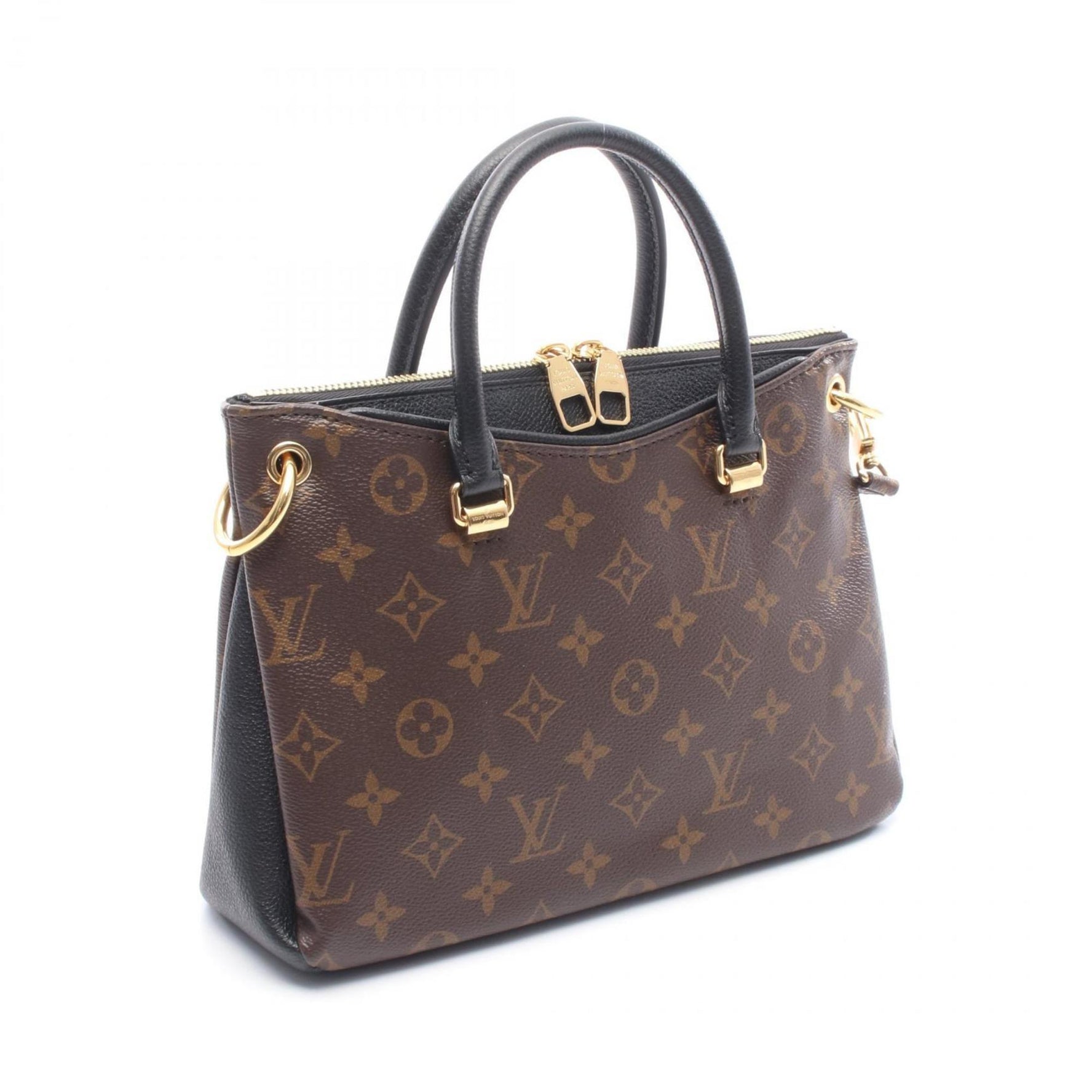Louis Vuitton Pallas BB Handbag, Coated Canvas and Leather, Monogram, Brown Black