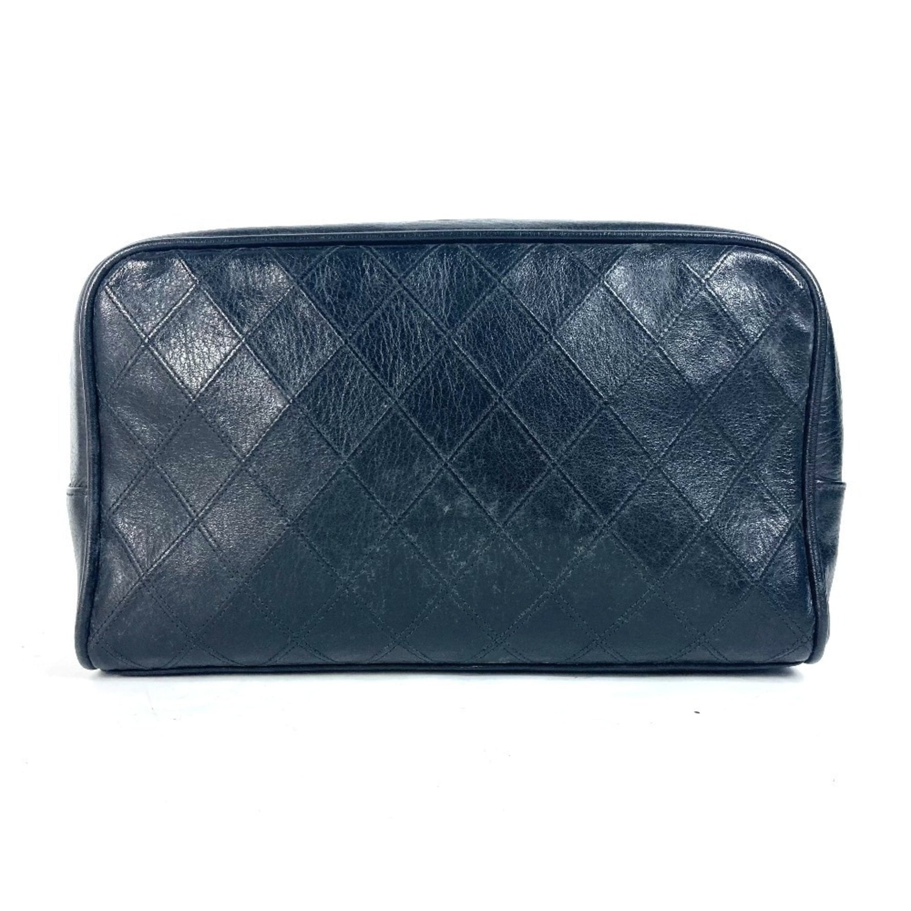 CHANEL Vintage Bicolor Second Bag, Makeup Pouch, Cosmetic Leather
