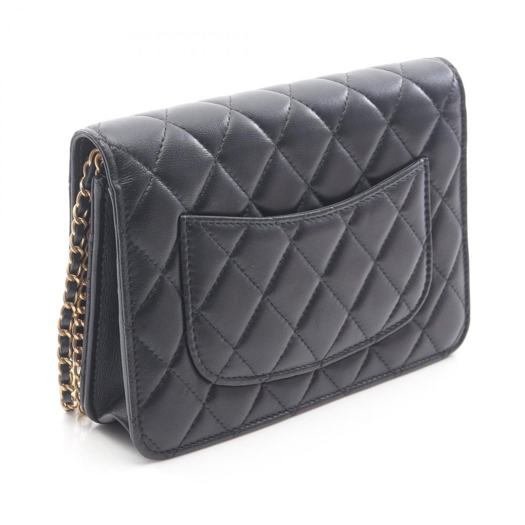 CHANEL Matelasse Shoulder Bag, Lambskin Leather, Women's, Black
