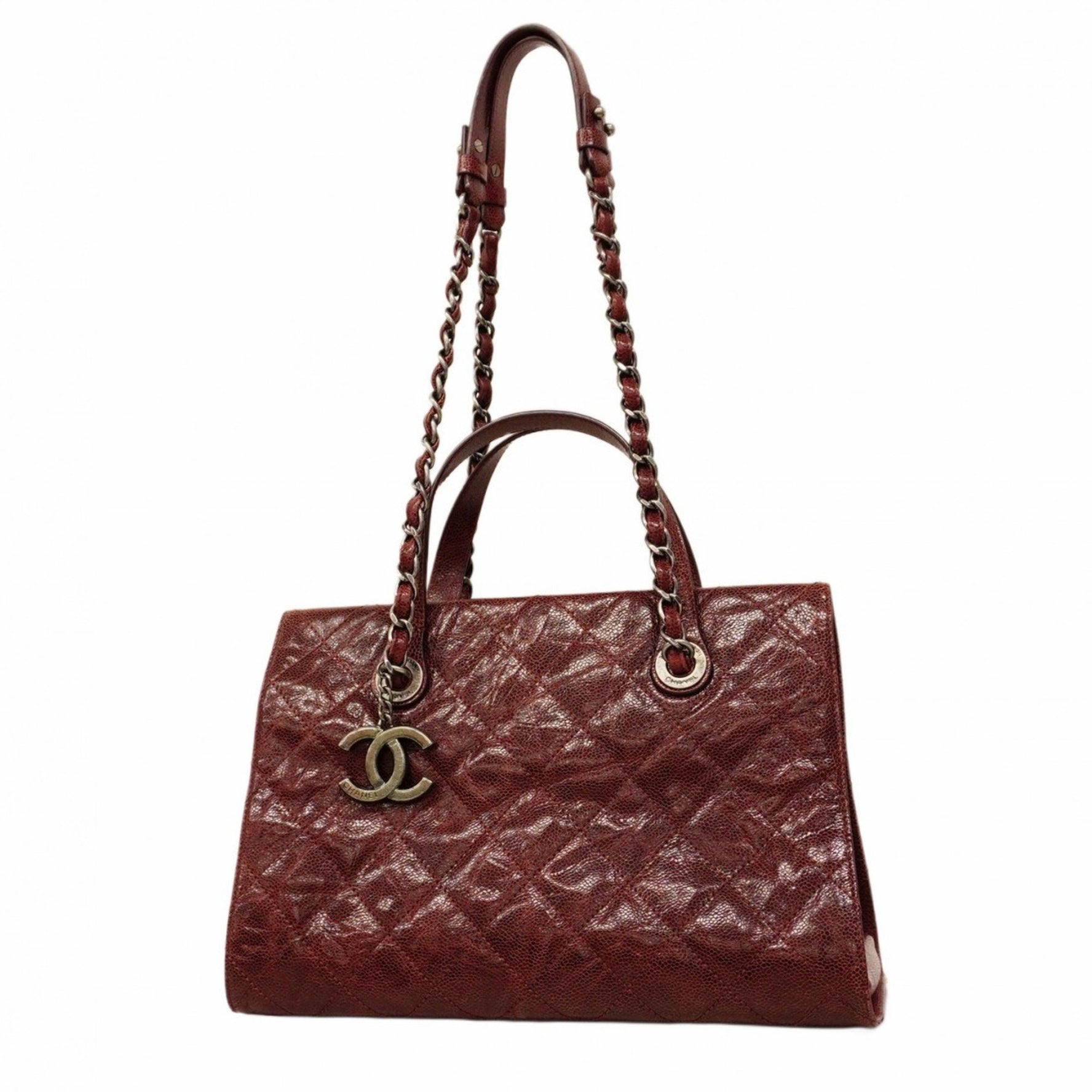 Chanel Matelasse Handbag with Chain Shoulder Strap, Caviar Skin, Bag