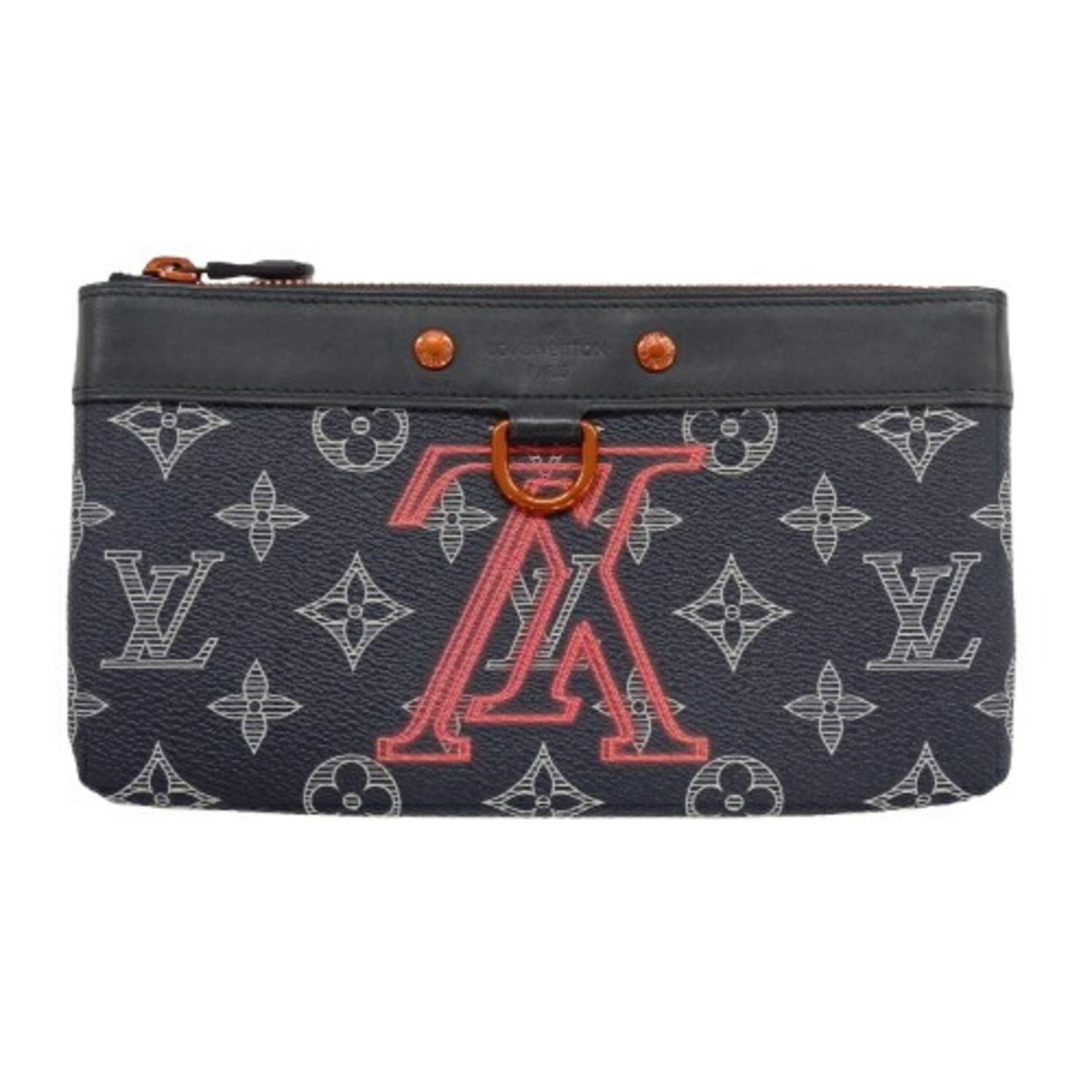 Louis Vuitton LOUIS VUITTON Pouch Monogram Ink Upside Down Women's Men's Pochette Apollo PM Navy M62898 SP2118