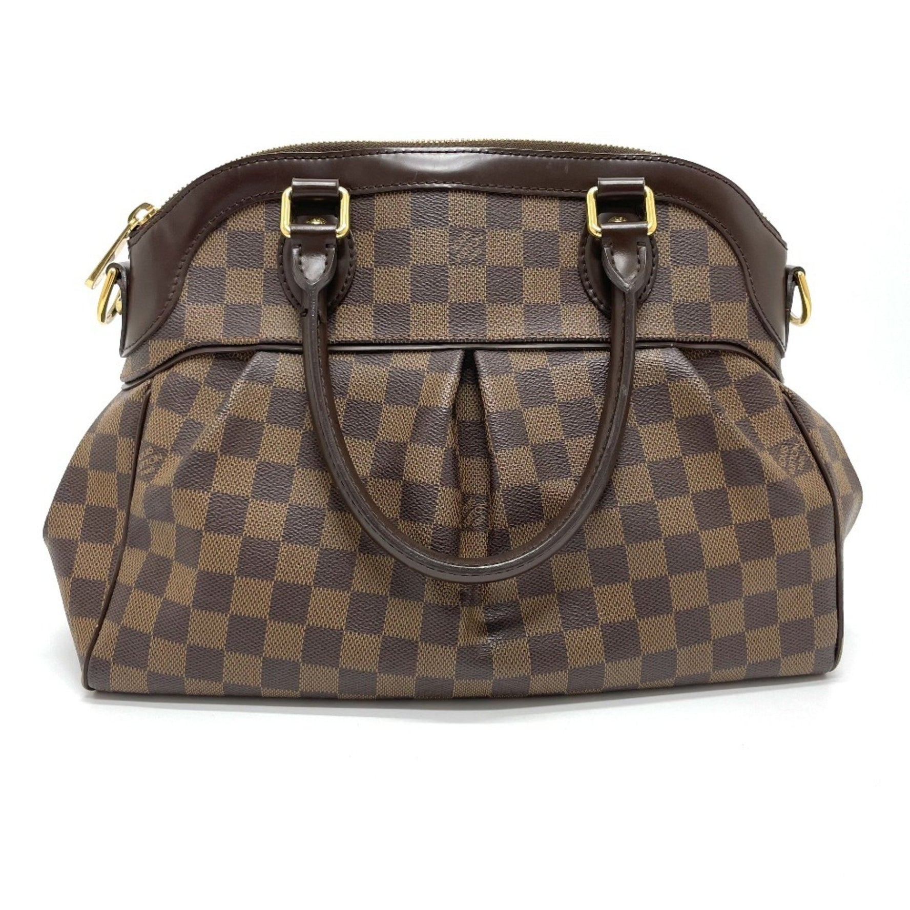 LOUIS VUITTON N51997 Damier Trevi PM 2-Way Shoulder Bag in Canvas and Ebene Brown