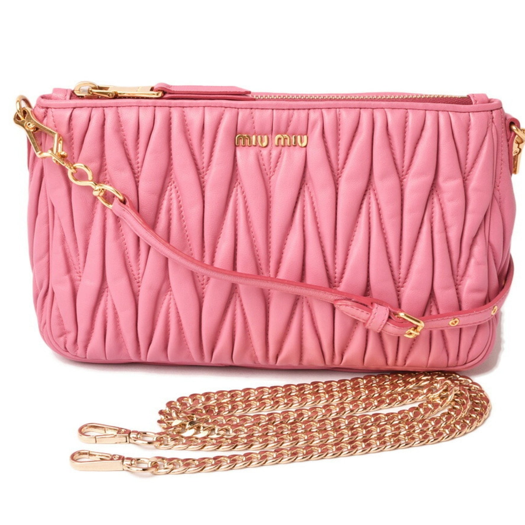 Miu Miu Miu Shoulder Bag Clutch Pouch miumiu MATELASSE' Matelasse FUXIA Fuchsia