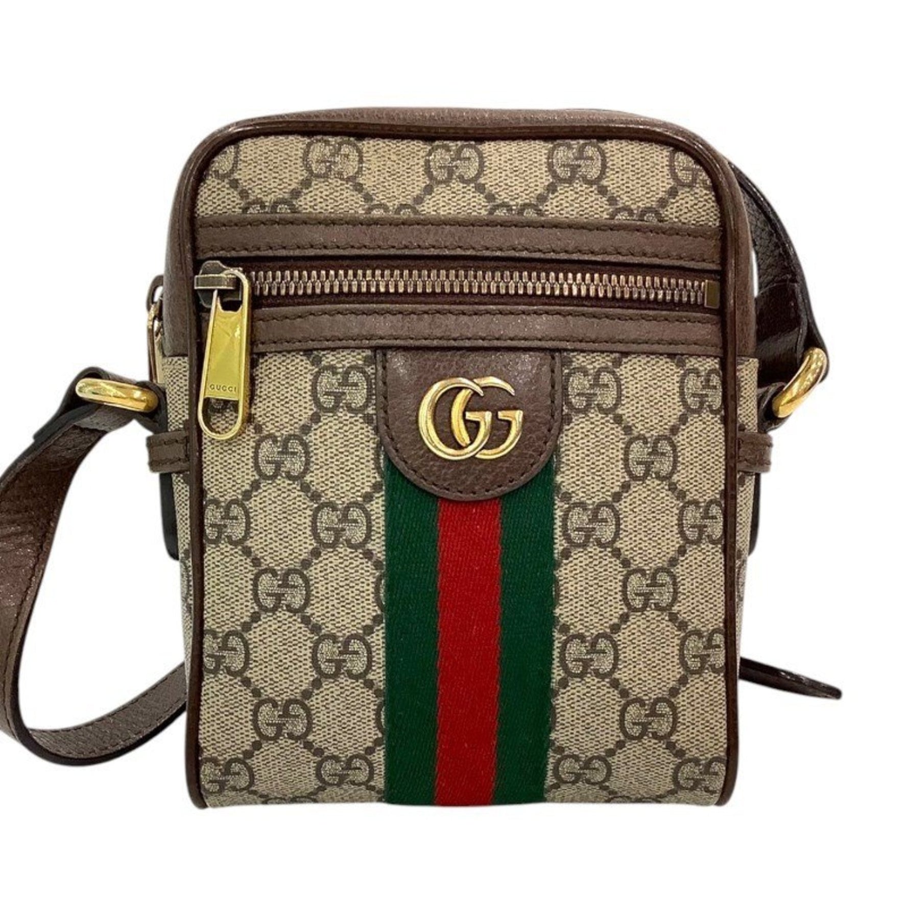 GUCCI GG Supreme Ophidia Shoulder Bag Sherry