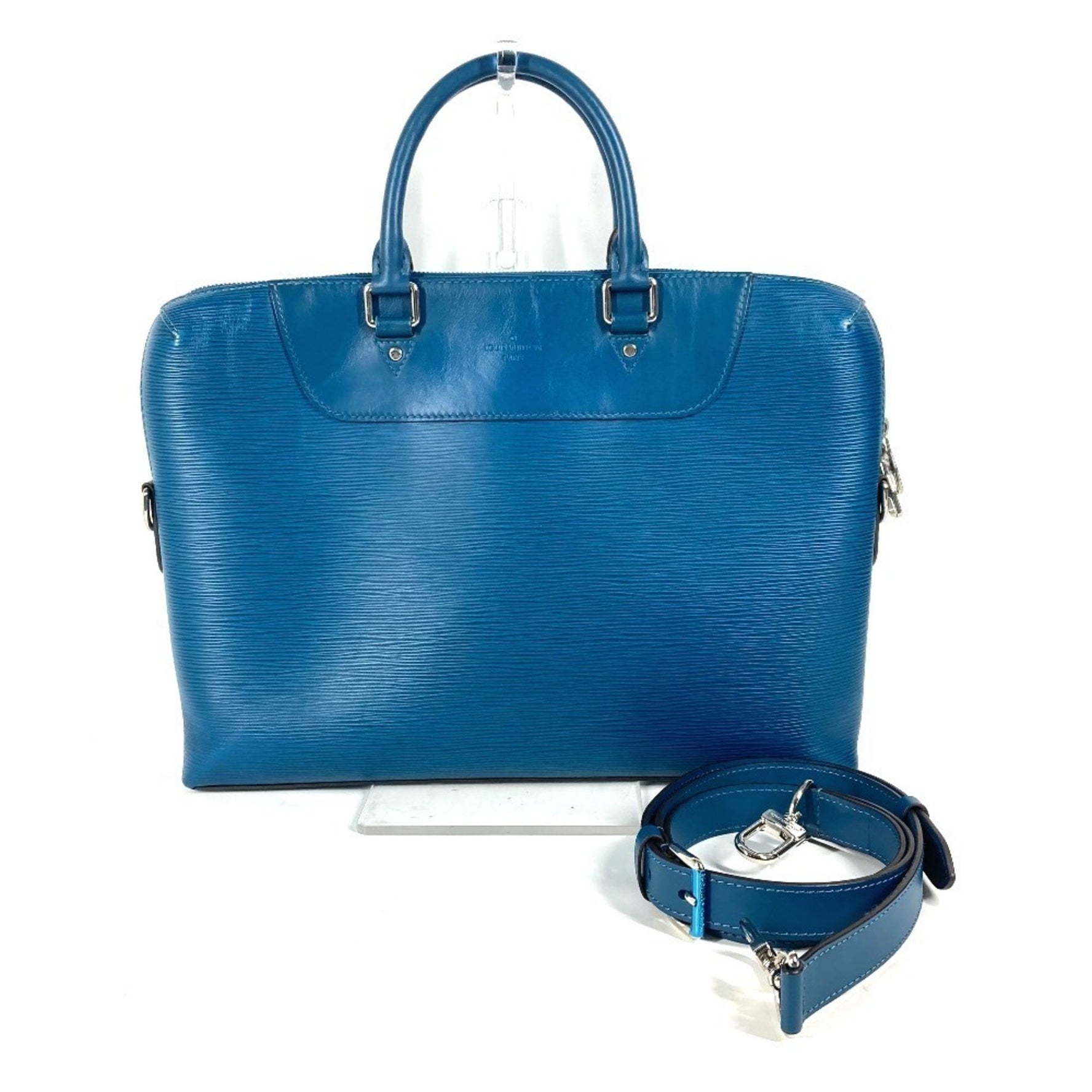 Louis Vuitton Epi Porte Document Jour PDJ Bag Briefcase Handbag Business Leather Men's Blue Celeste