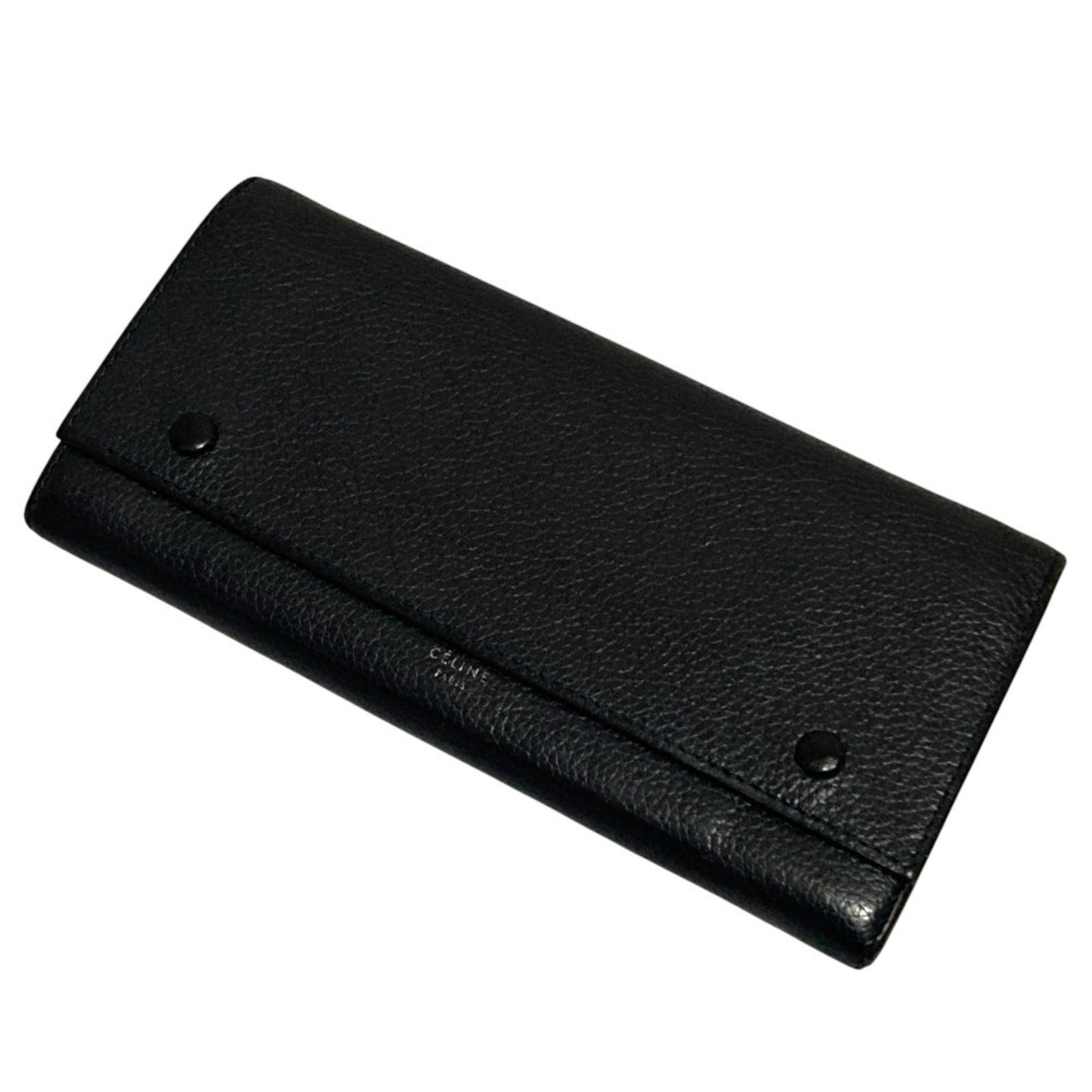 CELINE Flap Leather Long Wallet