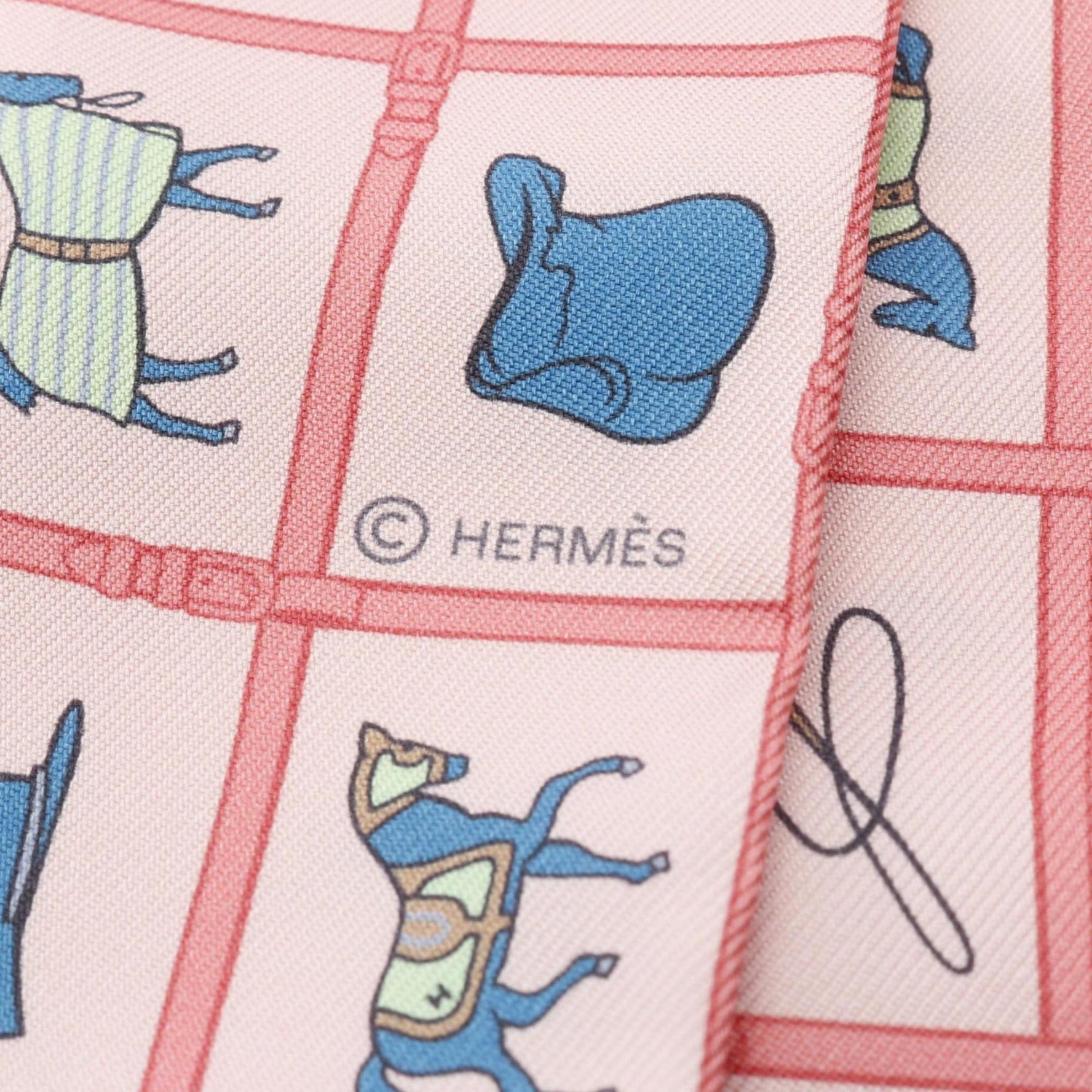 Hermes Hermès Twilly Silk Scarf Multicolored, Pink