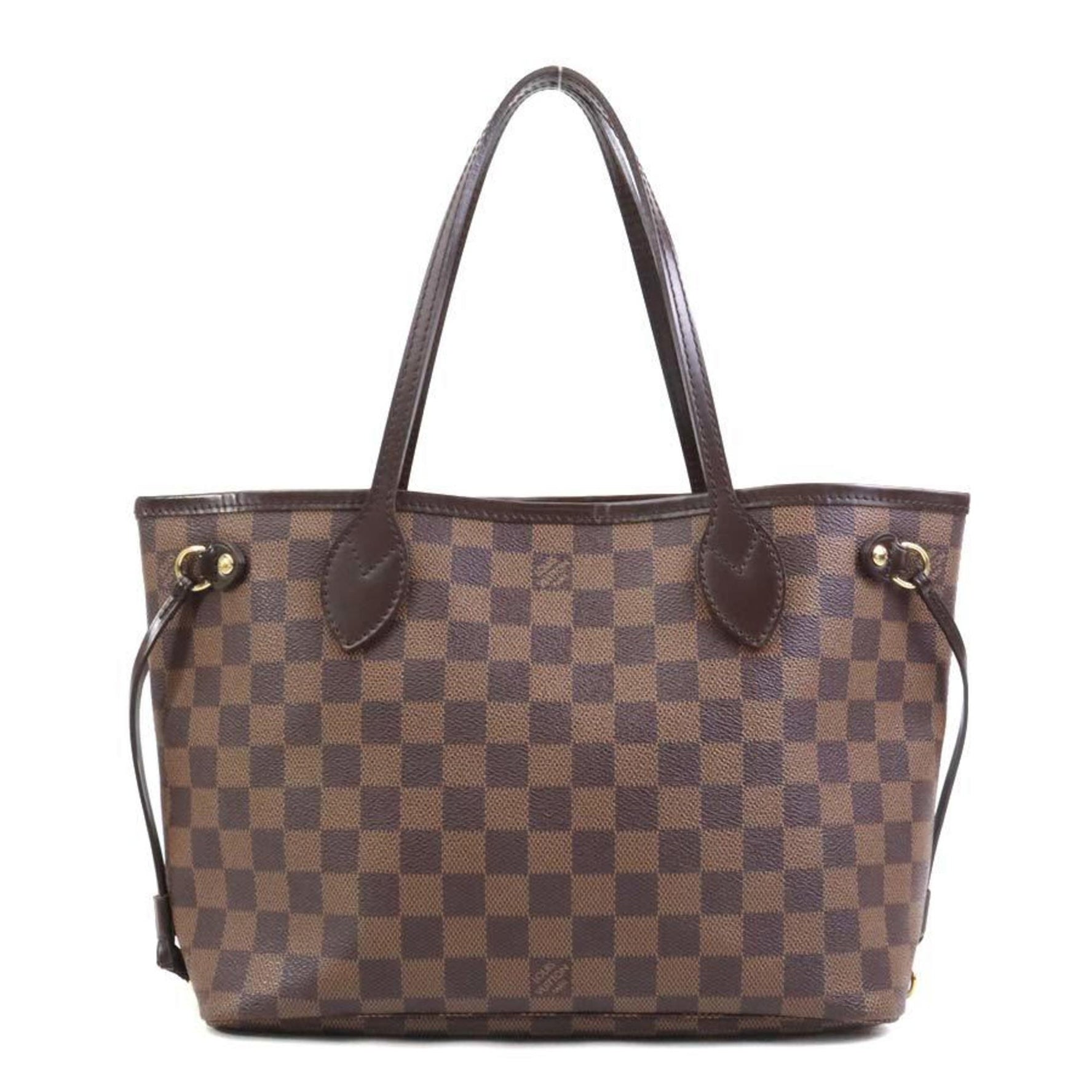 Louis Vuitton Tote Bag Damier Neverfull PM Canvas Brown Gold